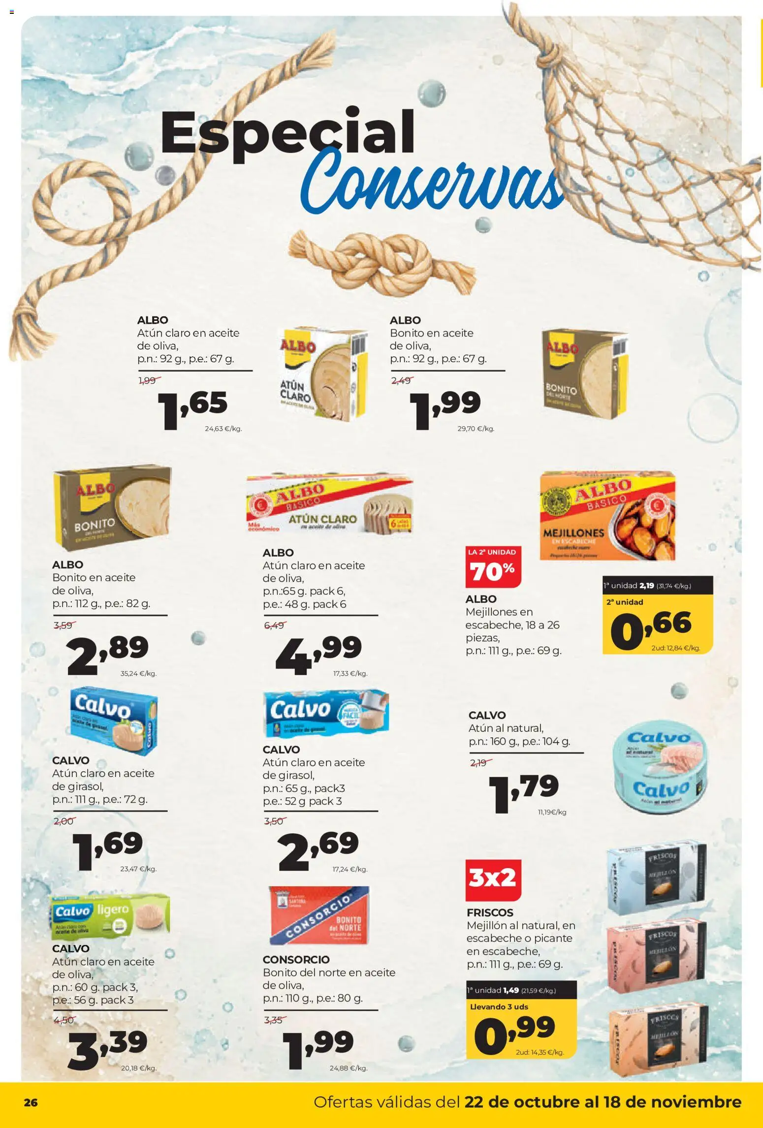 Alimerka folleto Asturias │ válido desde el 22/10/2026 | Página: 28 | Productos: Conservas, Atún, Aceite, Atún claro