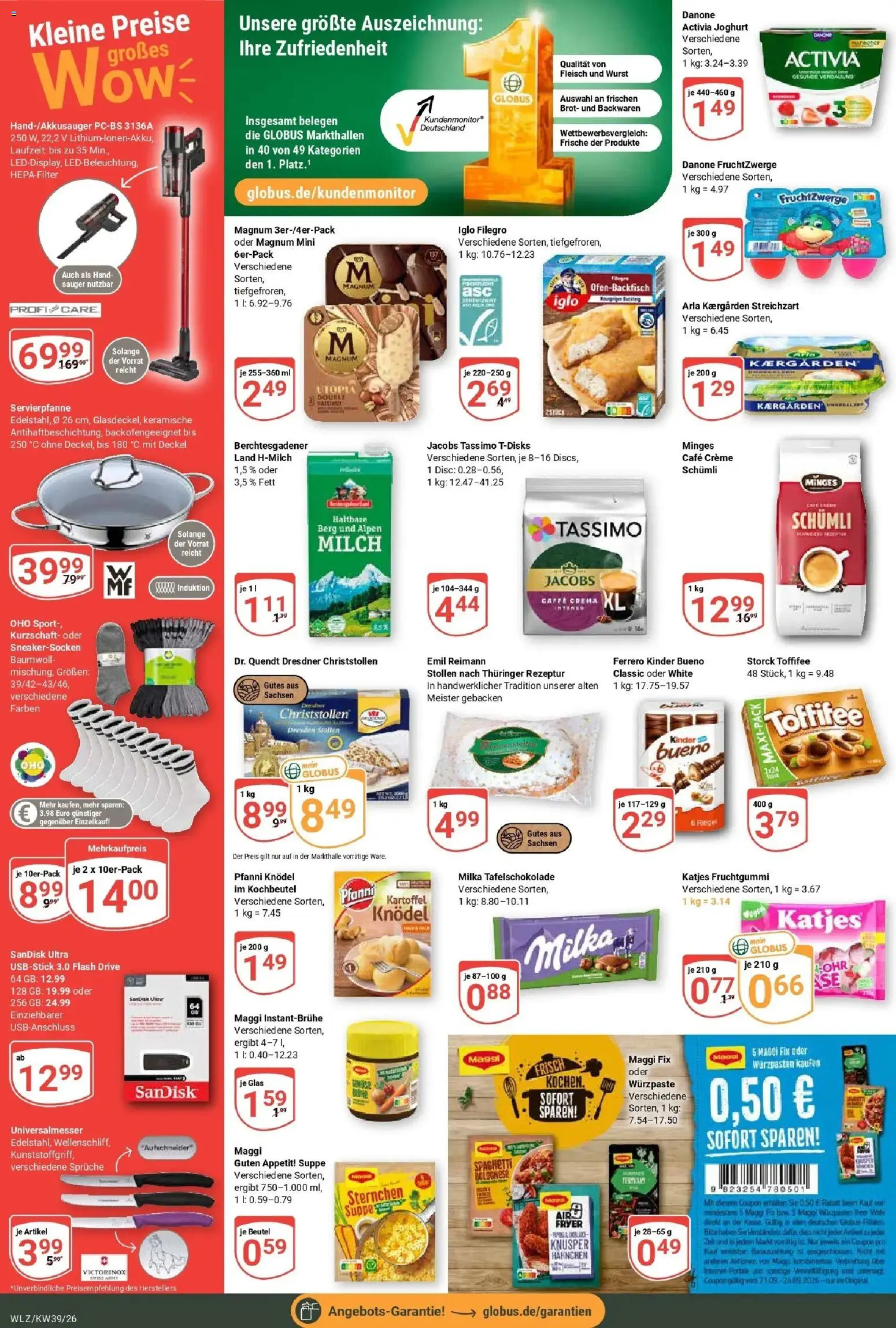 Globus Prospekt Weischlitz (ab 21.09.2026) » Angebote online | Seite: 5 | Produkte: Joghurt, Spaghetti, Milka, Maggi fix