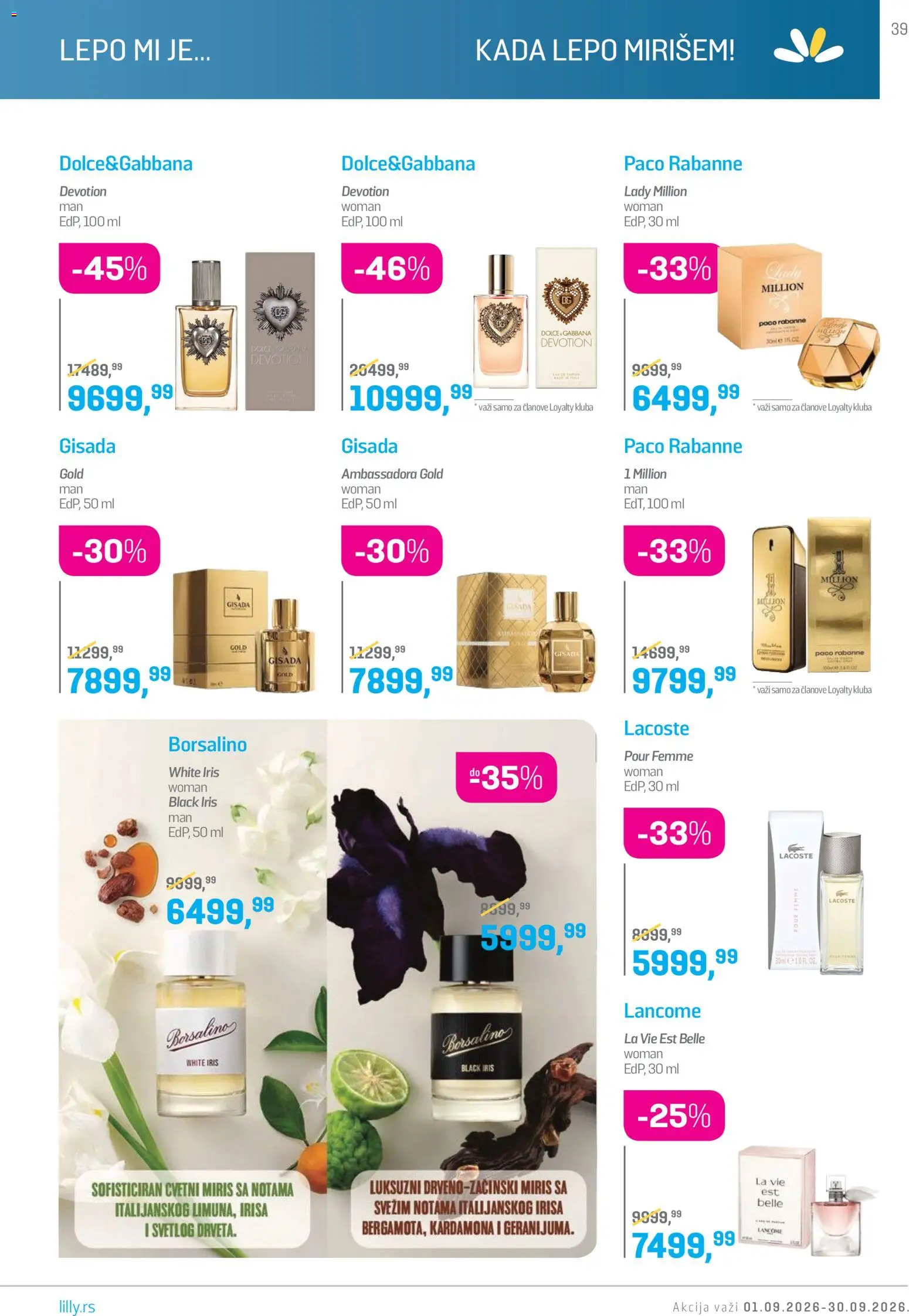 Lilly drogerie katalog - važi od 01.09.2026 | Strana: 39 | Proizvode: Miris