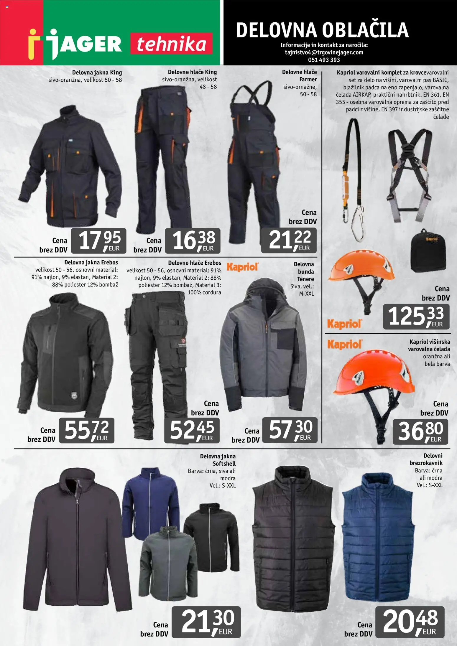 Novi Jager katalog ponudbe – veljaven od 01.10.2026 | Stran: 7 | Izdelki: Oblacila, Brezrokavnik, Barva, Hlace