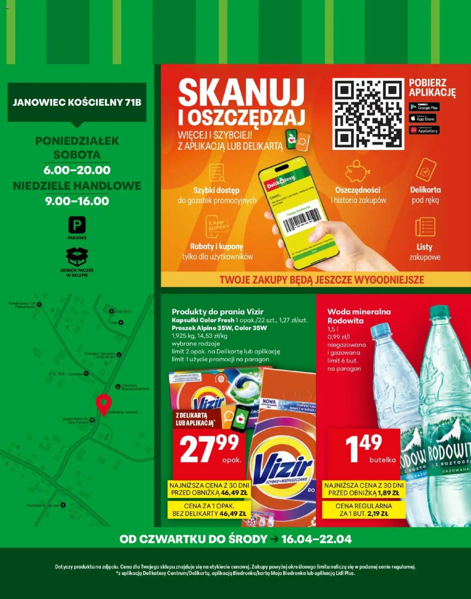 Delikatesy Centrum gazetka - Janowiec Kościelny Otwarcie od 16.04.2026 | Strona: 4 | Produkty: Delikatesy, Woda