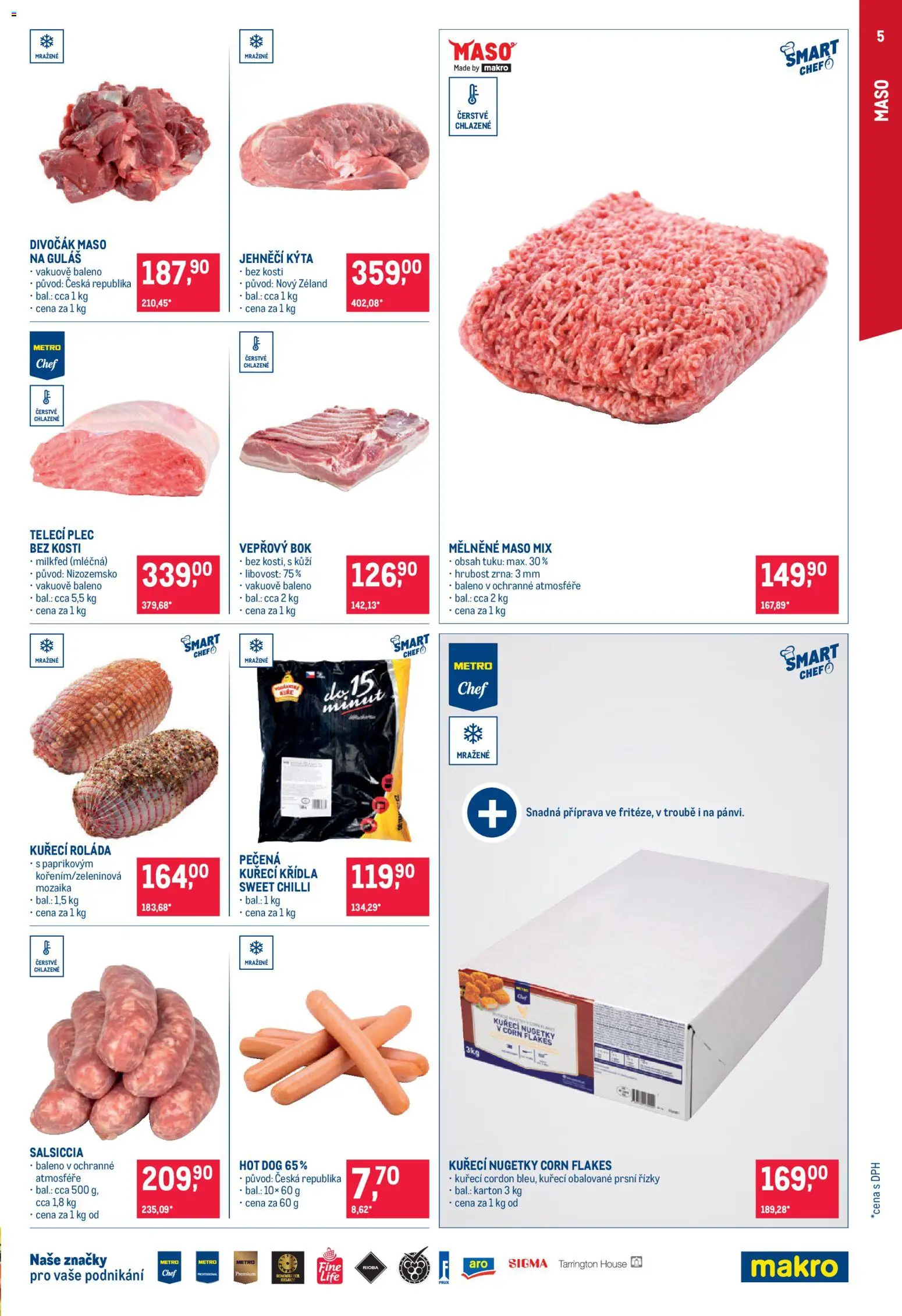 Makro leták - Gastronomie od 20.05.2026 | Strana: 5 | Produkty: Plec bez kosti, Vepřový bok, Kuřecí Křídla, Salsiccia
