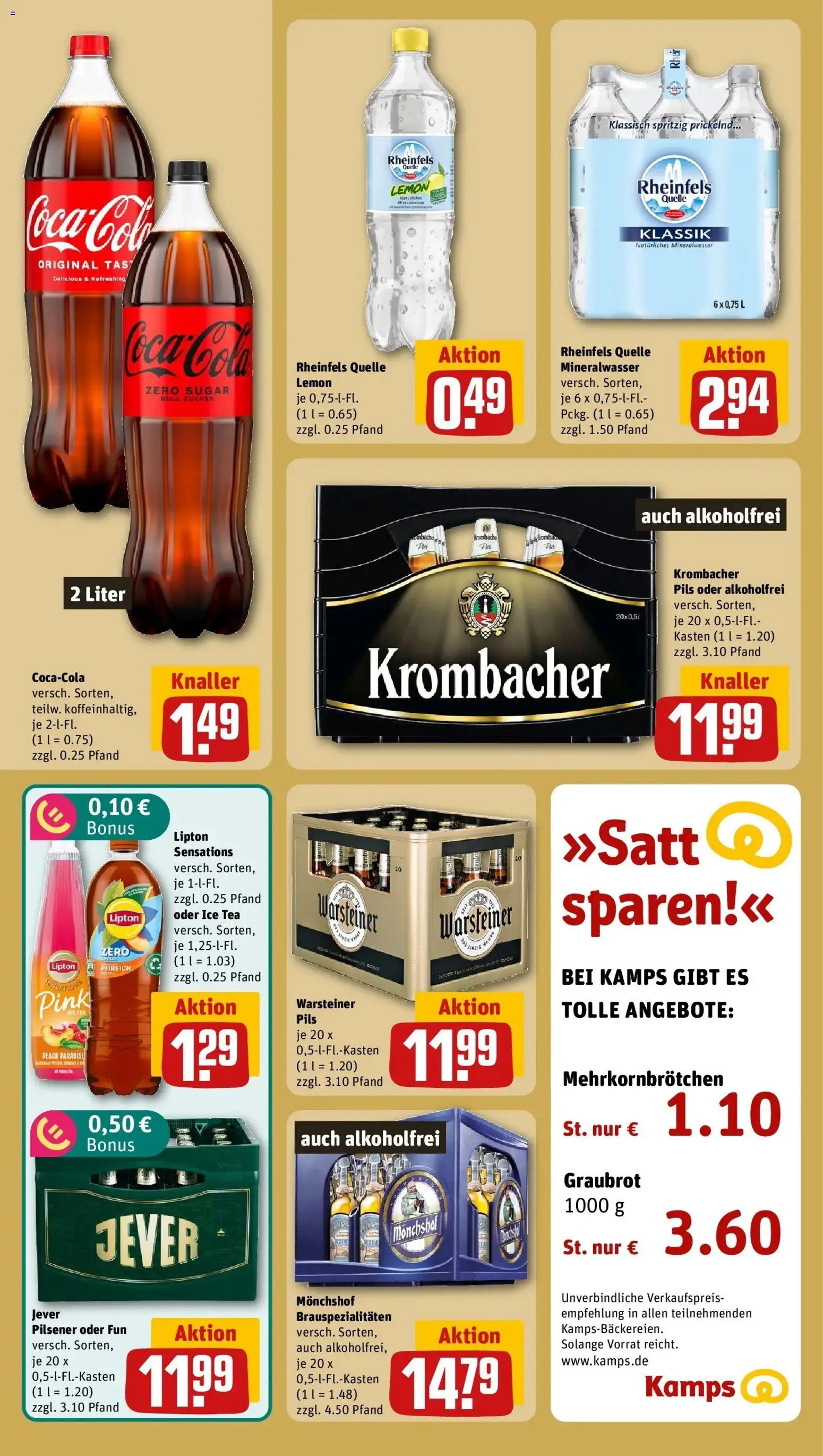 REWE Prospekt ab 24.08.2026 zum Blättern » Angebote | Seite: 16 | Produkte: Pils, Mineralwasser, Warsteiner, Pfirsich