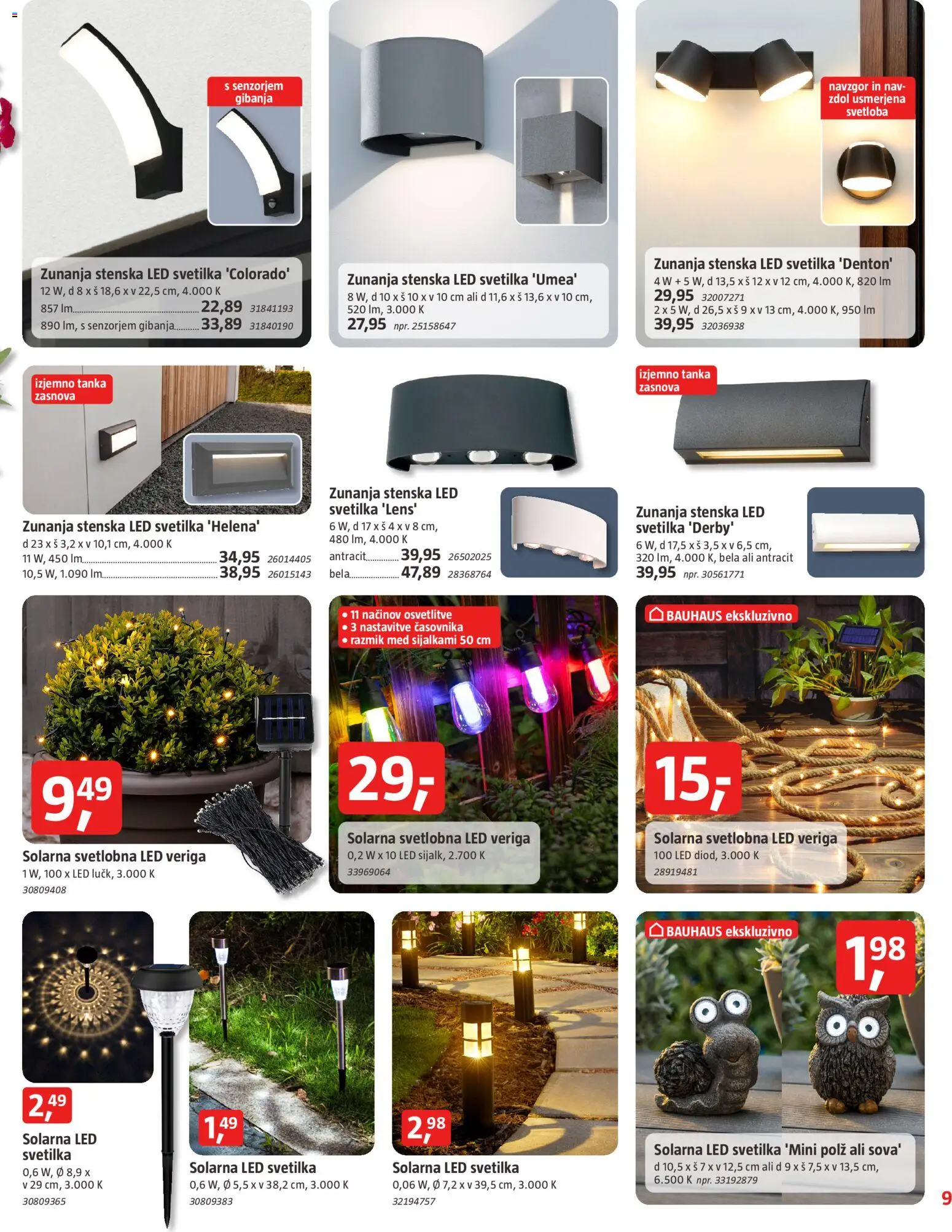 Novi Bauhaus katalog ponudbe – veljaven od 17.06.2026 | Stran: 9 | Izdelki: Led svetilka, Svetilka