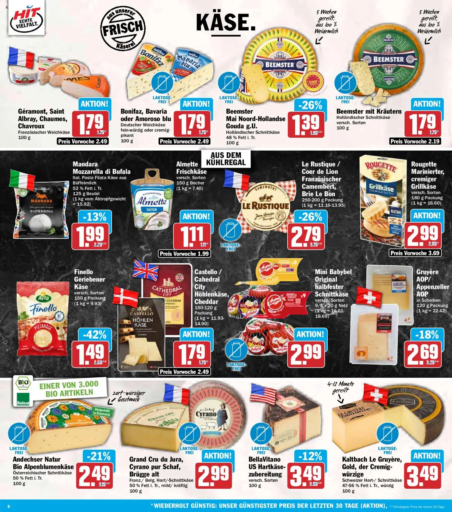 HIT Prospekt – gültig ab 15.06.2026 | Seite: 6 | Produkte: Almette, Käse, Pasta, Frischkase