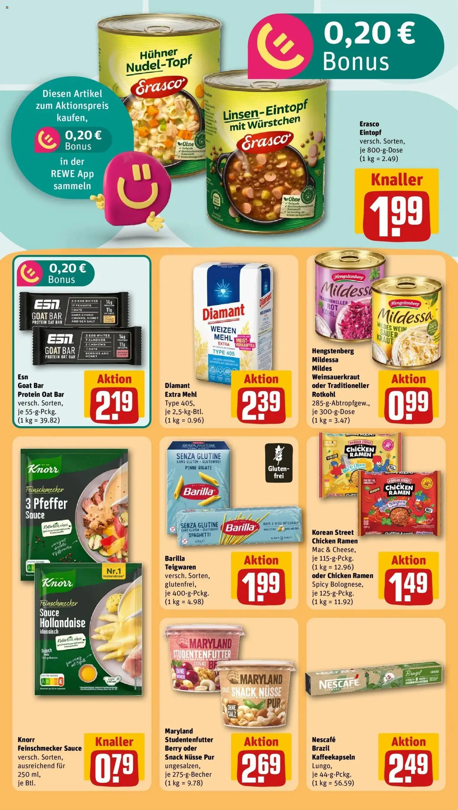 REWE Prospekt ab 12.10.2026 zum Blättern » Angebote | Seite: 20 | Produkte: Mehl, Barilla, Wein, Nüsse