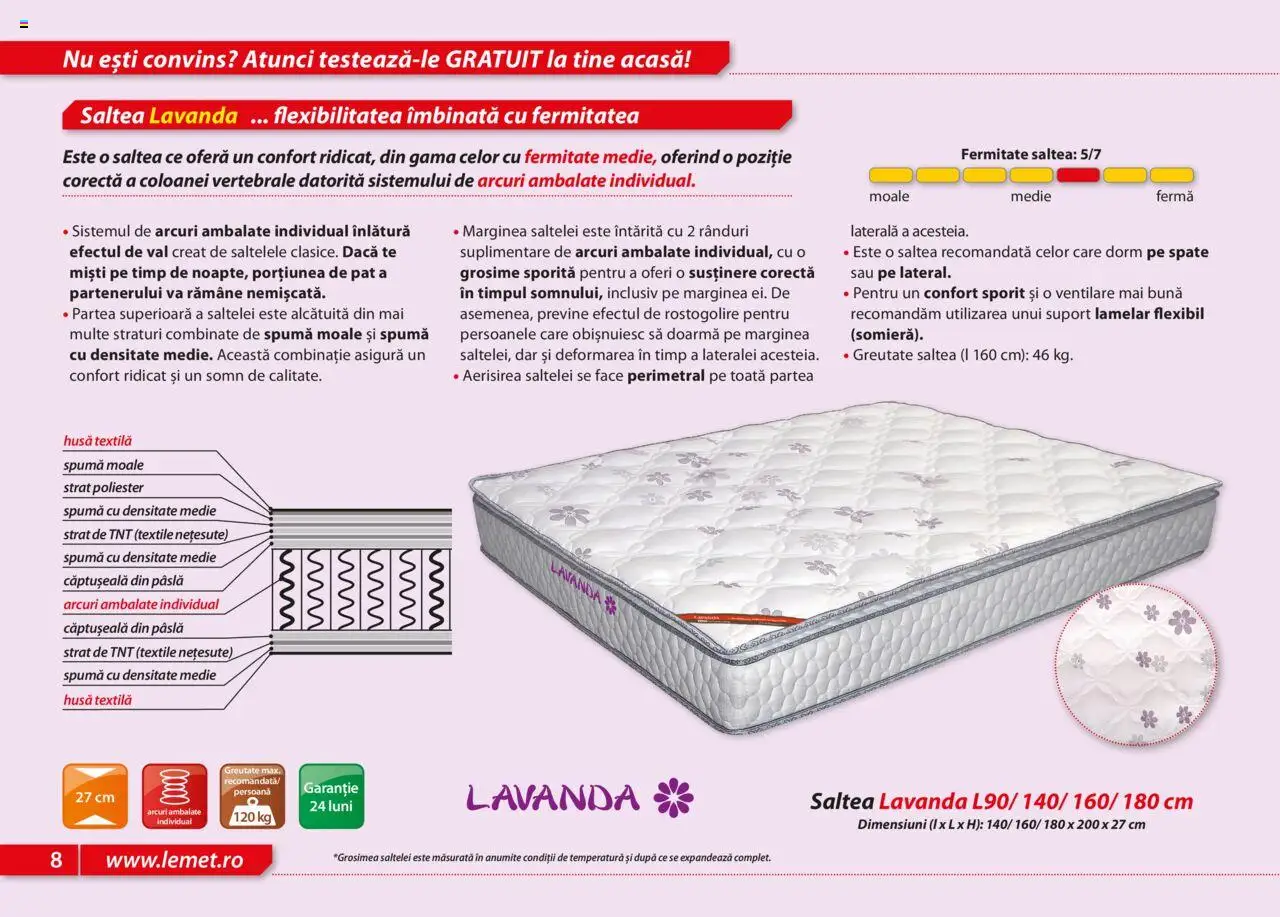 Noul catalog Lem’s – valabil de la 17.11.2023 | Pagină: 8 | Produse: Pat, Saltea
