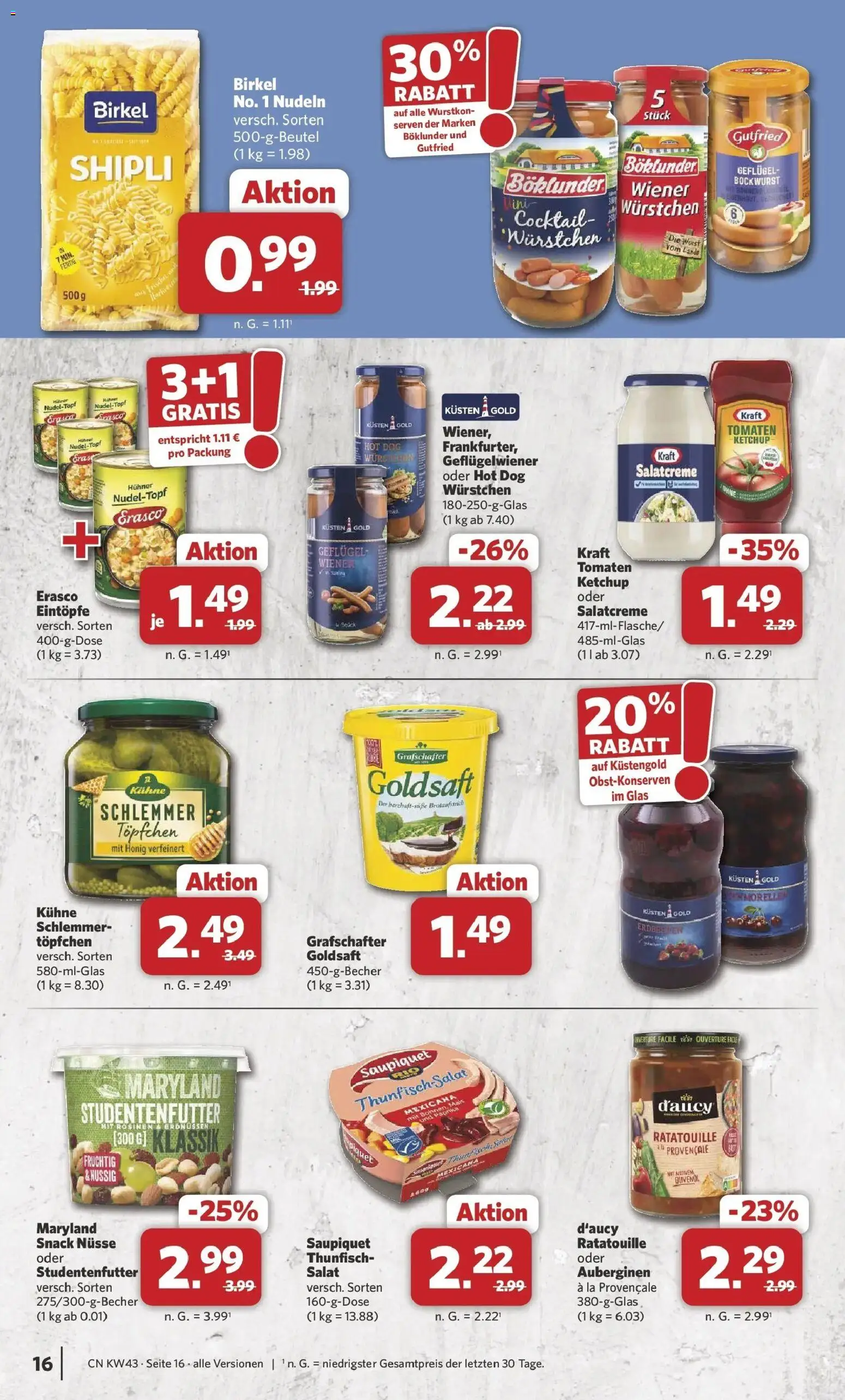 Combi Prospekt Rahden (ab 19.10.2026) zum Blättern | Seite: 16 | Produkte: Tomaten, Paprika, Nüsse, Salat