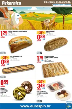 DONUT VANILIJA/ ČOKOLADA PUNJENI, 71 g - Pregled kataloga iz trgovine Eurospin, vrijedi od 07.10.2026 | Stranica: 11 | Proizvodi: Focaccia, Kolači, Kruh, Čokolada