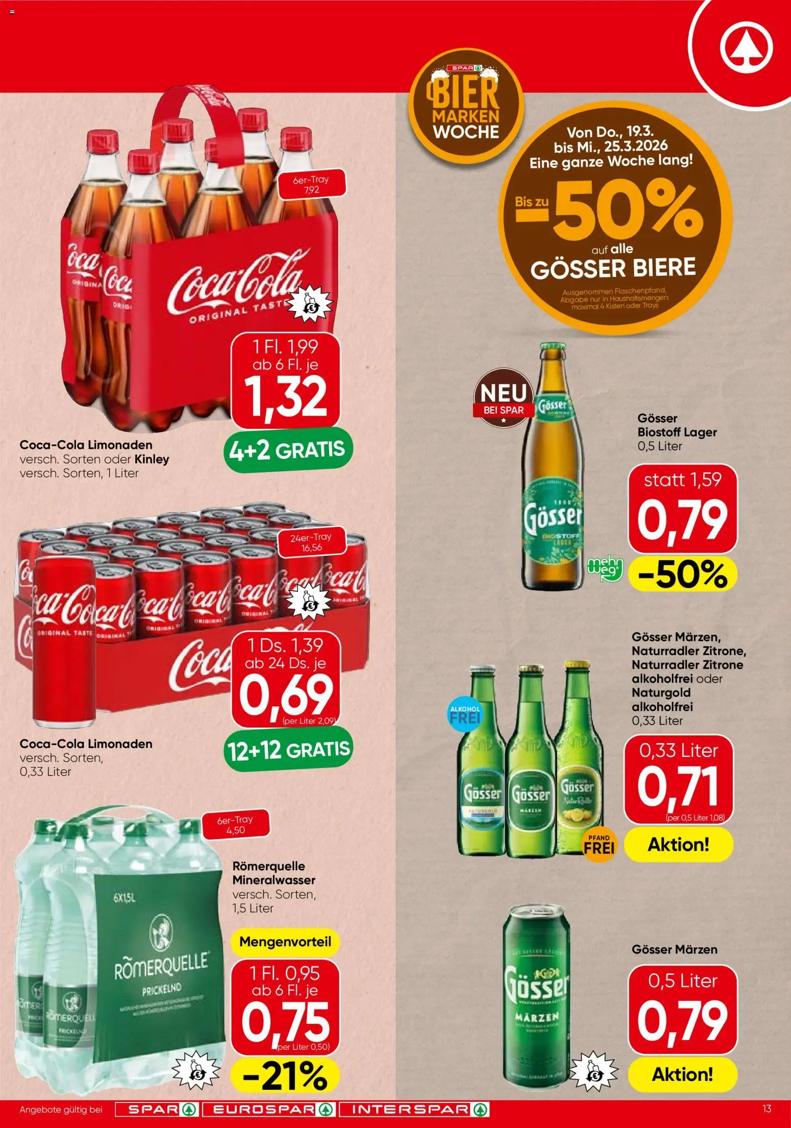 Spar Flugblatt - Salzburg gültig ab 19.03.2026 | Seite: 13 | Produkte: Zitrone, Bier