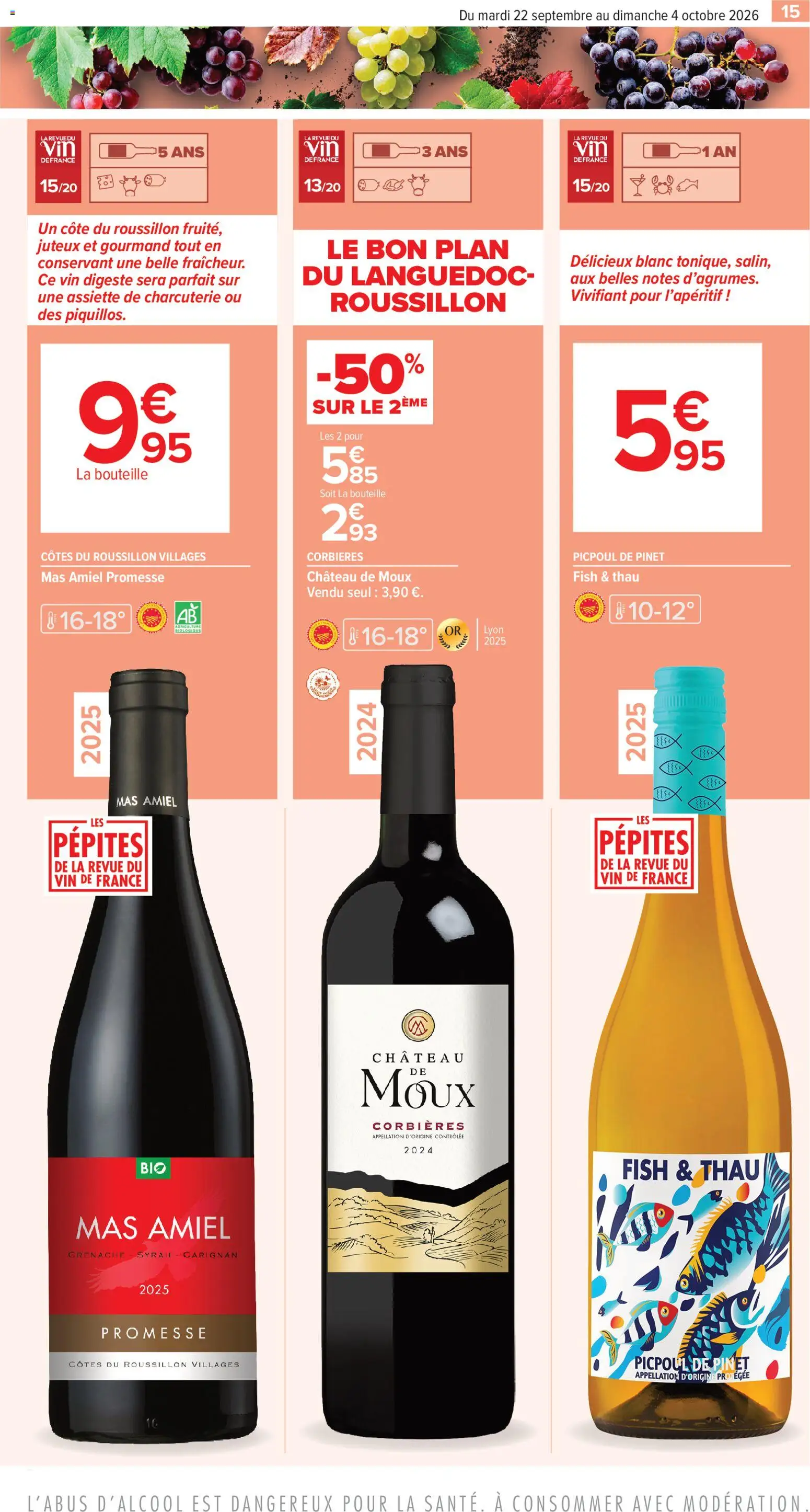 {H1} | Page: 15 | Produits: Assiette de charcuterie, Bouteille, Vin, Assiette