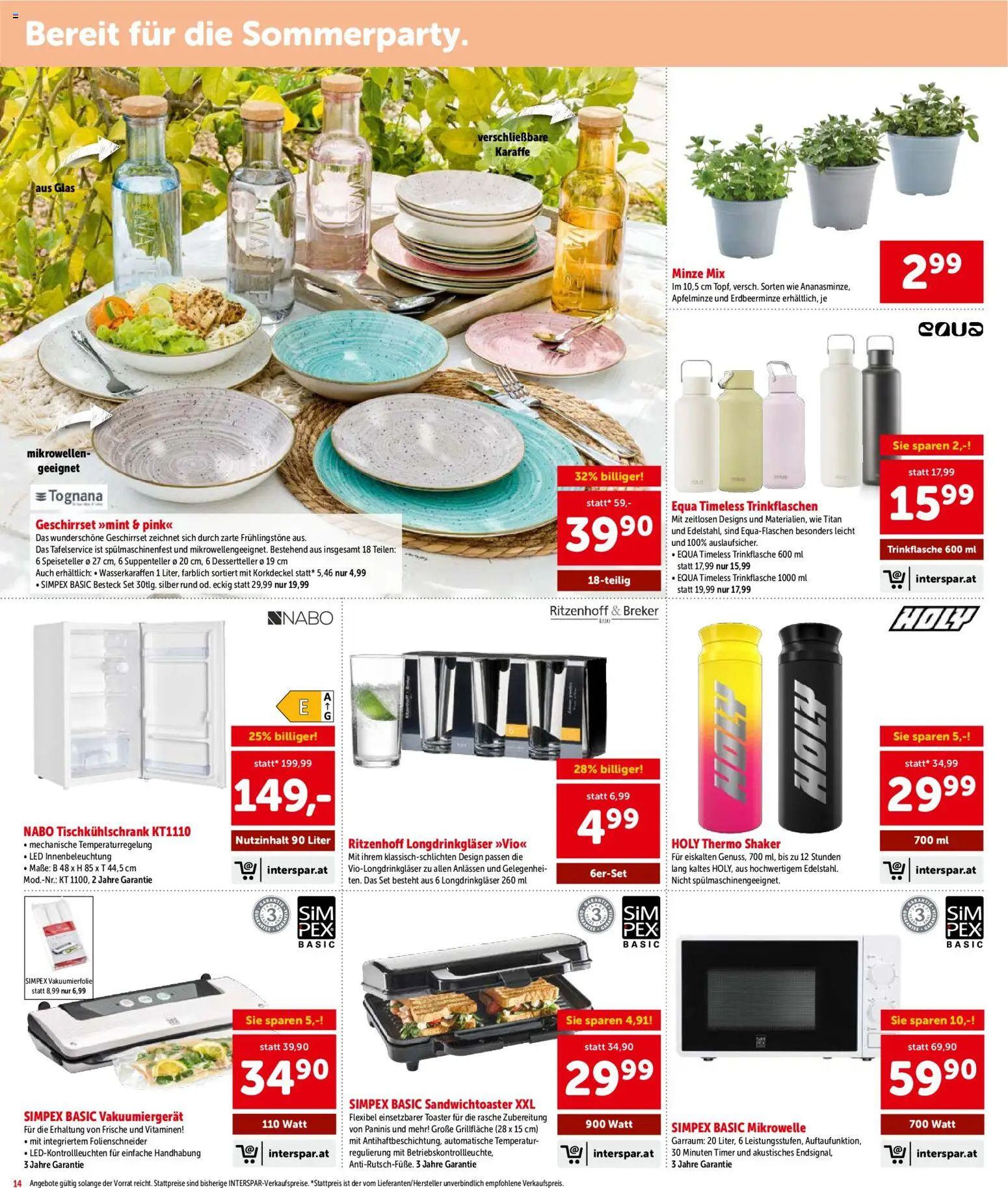Interspar Flugblatt - Vorarlberg gültig ab 29.05.2026 | Seite: 14 | Produkte: Mikrowelle, Toaster