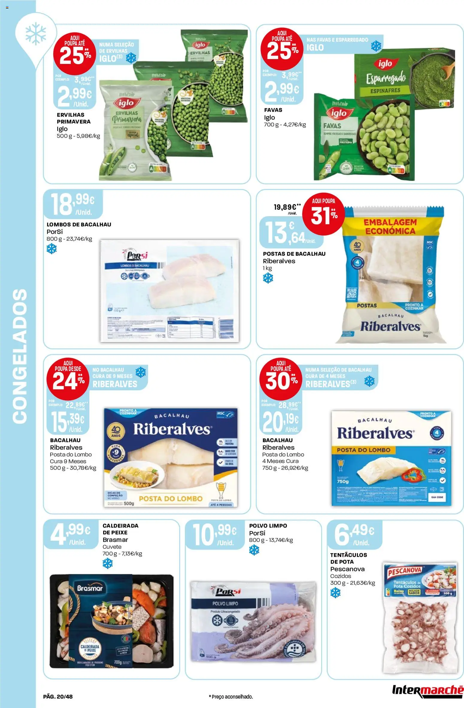 Intermarché folheto │ válido de 02/07/2026 | Página: 20 | Produtos: Favas, Polvo, Lombo, Peixe