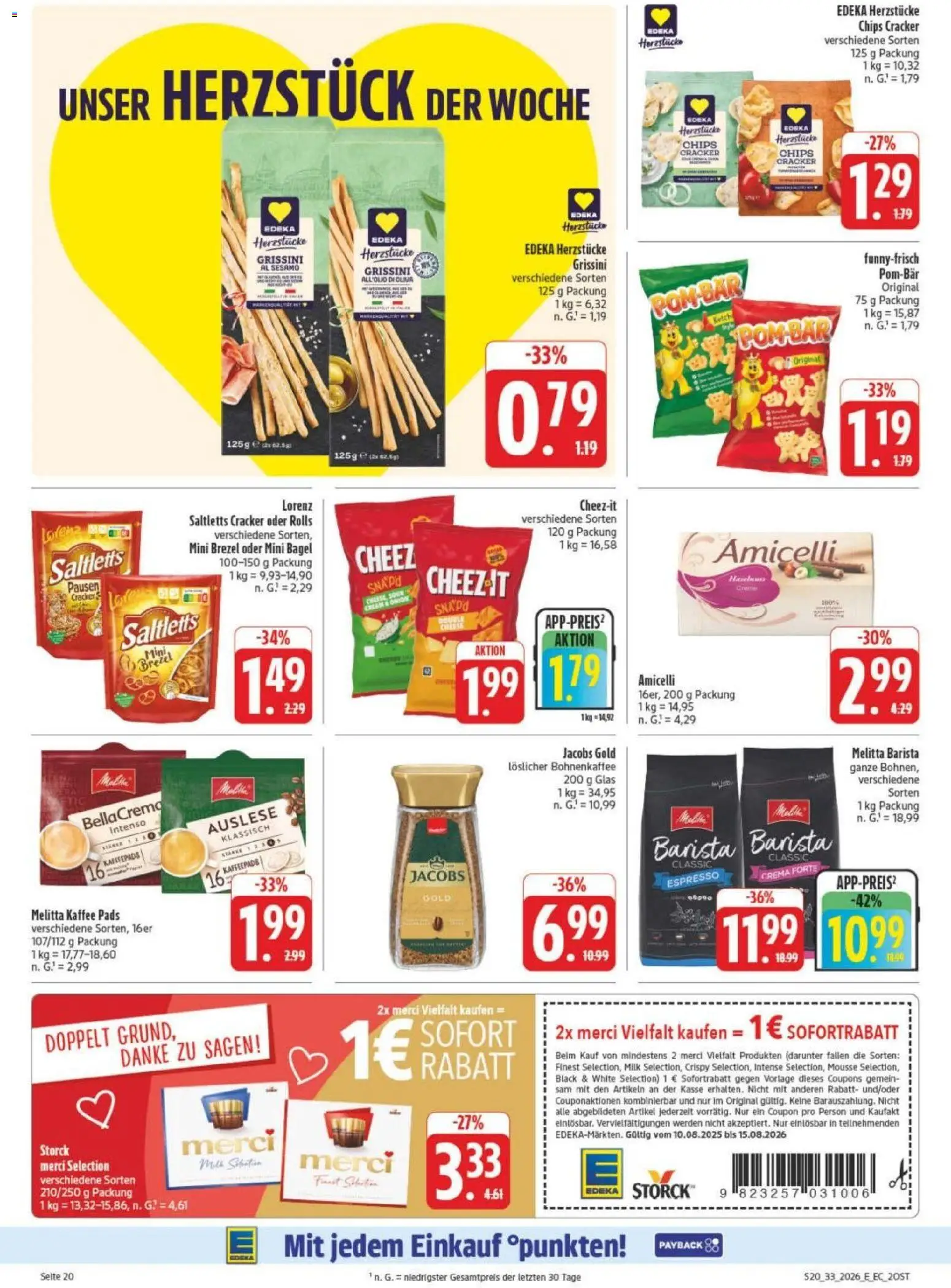 Edeka Prospekt Leipzig – gültig ab 10.08.2026 | Seite: 28 | Produkte: Melitta, Merci, Melitta kaffee, Kaffee