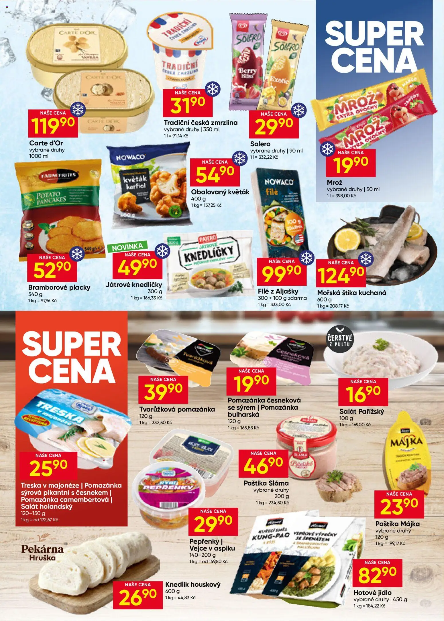 Hruška leták od 10.06.2026 | Strana: 5 | Produkty: Zmrzlina, Pekárna, Carte d'or, Vejce v aspiku