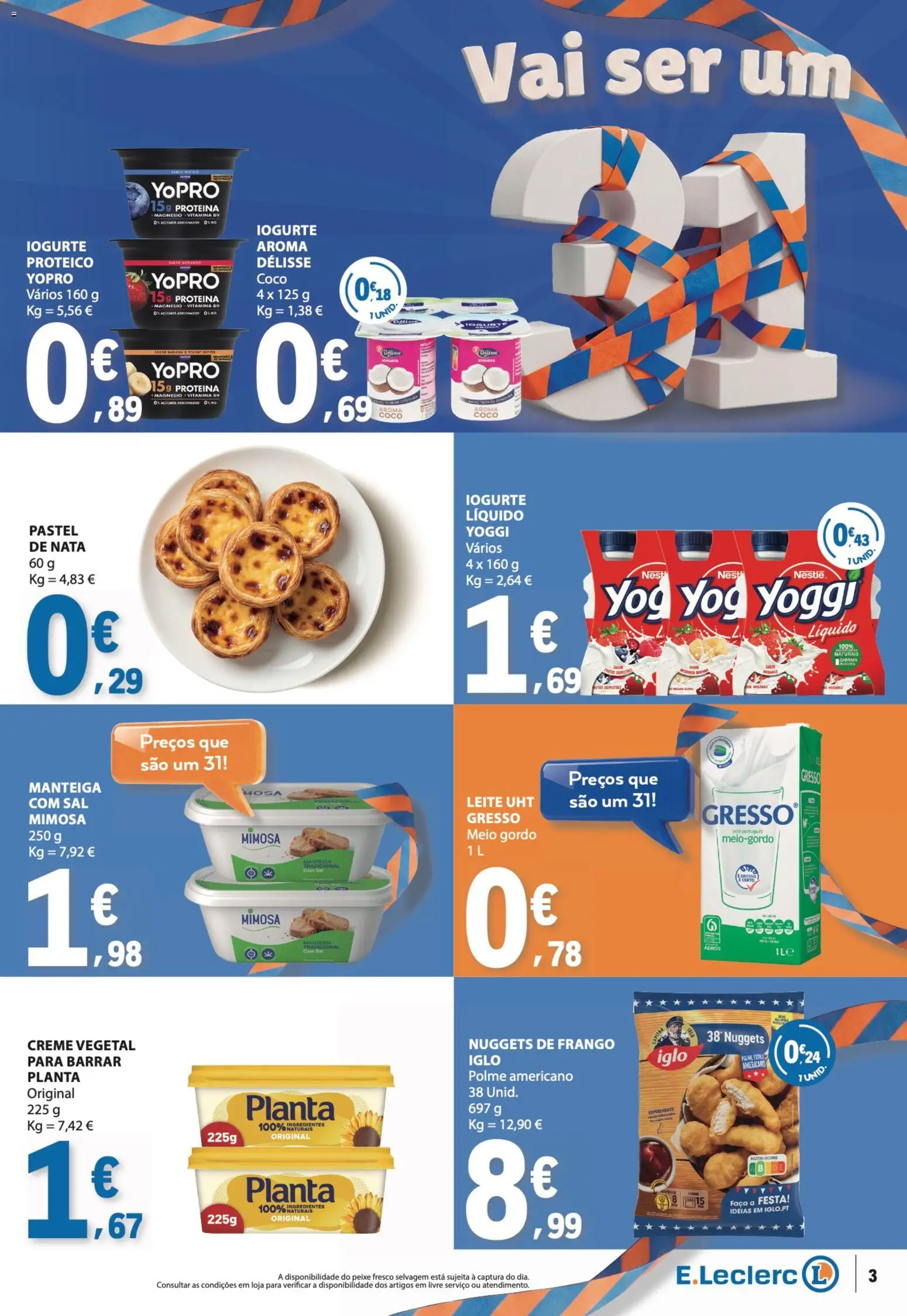 E.Leclerc folheto Semanal Aniversário 31 │ válido de 22/10/2026 | Página: 3 | Produtos: Ingredientes, Nestlé, Creme, Proteina