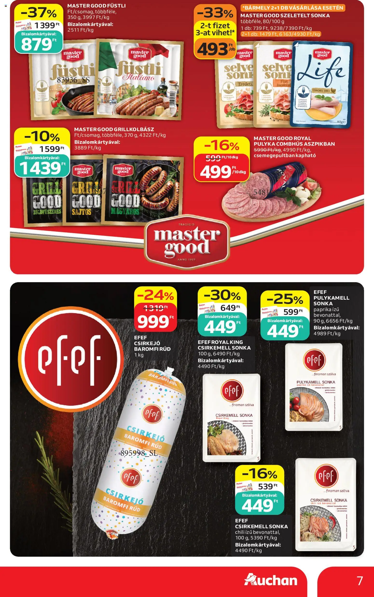Auchan akciós ujság - amely érvényes a következő dátumtól: 2026.08.06. | Oldal: 7 | Termékek: Chili, Grillkolbász, Csirkemell sonka, Csirkemell