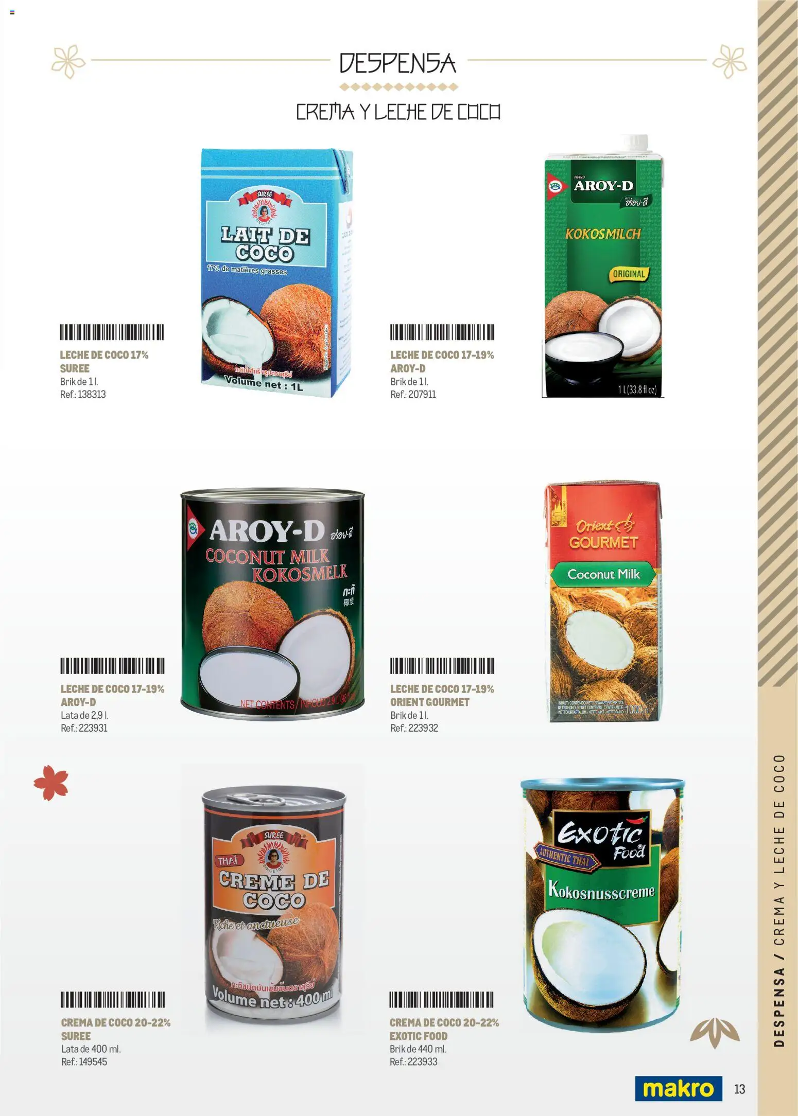 Makro Cocina Fusión Asiática Canarias II │ válido desde el 11.05.2026 | Página: 13 | Productos: Leche, Τυρόπιτα, Crema
