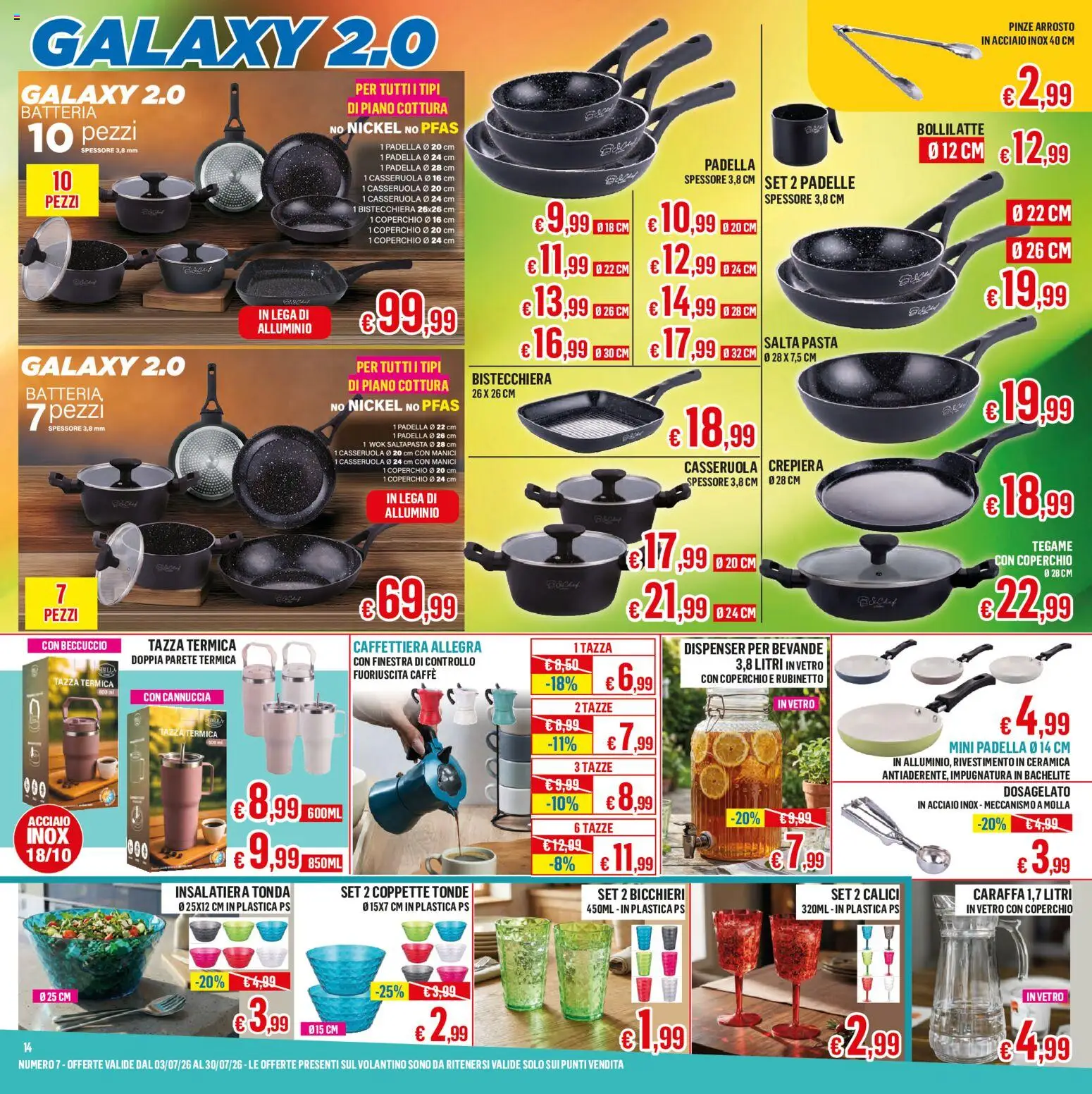 Volantino Satur del 03/07/2026 | Pagina: 14 | Prodotti: Arrosto, Caraffa, Caffè, Piano cottura