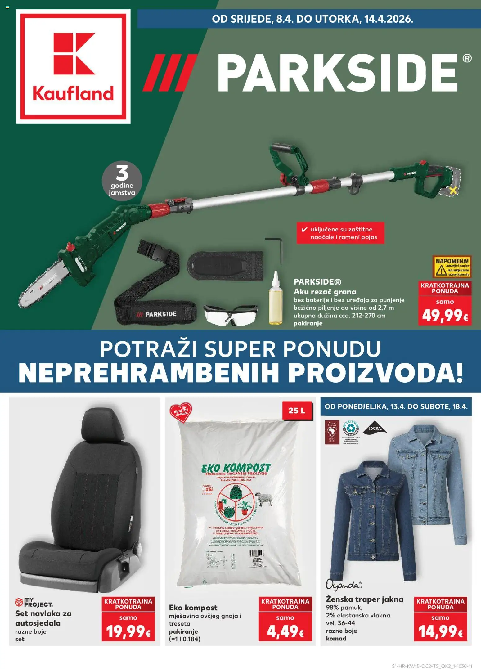 Kaufland katalog | vrijedi od 08.04.2026 | Stranica: 1 | Proizvodi: Baterije, Naočale, Rezač, Parkside