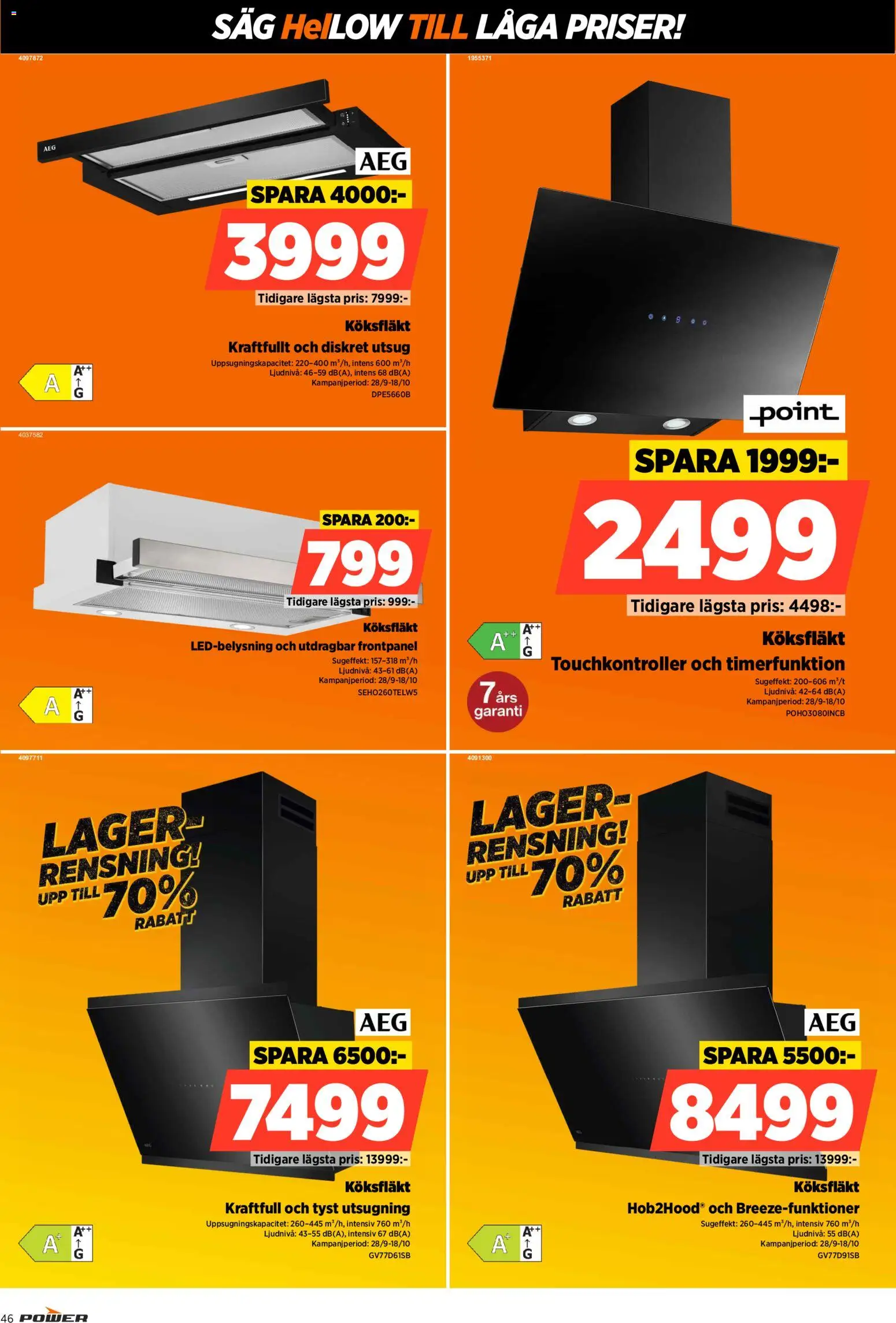 Power reklamblad aktuell från 28/09/2026 | Sida: 46 | Produkter: Köksfläkt, Såg