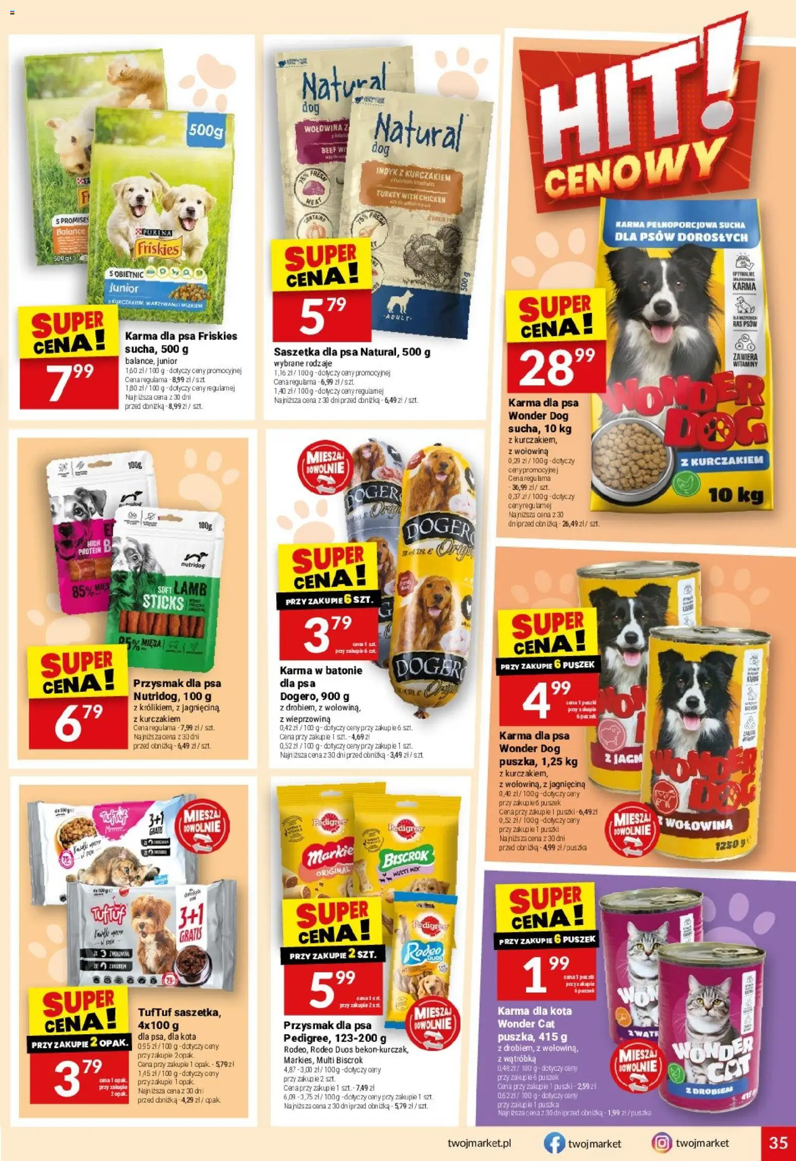 Twój Market gazetka od 08.07.2026 | Strona: 35 | Produkty: Jagnięcina, Pedigree, Karma dla kota, Wieprzowina
