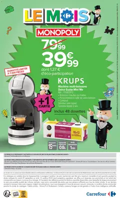 Carrefour - Prévisualisation de KRUPS Machine multi-boissons Dolce Gusto Mini Me, Machine multi-boissons Dolce Gusto Mini Me. Référence : YY5832FD. Boissons chaudes ou froides. Personnalisez la taille de votre boisson. Compact (Vendue sans tasse). Garantie légale 2 ans. Inclus 48 dosettes. valide à partir de 29/09/2026 | Page: 2 | Produits: Boisson, Dolce Gusto, Cahors, Krups