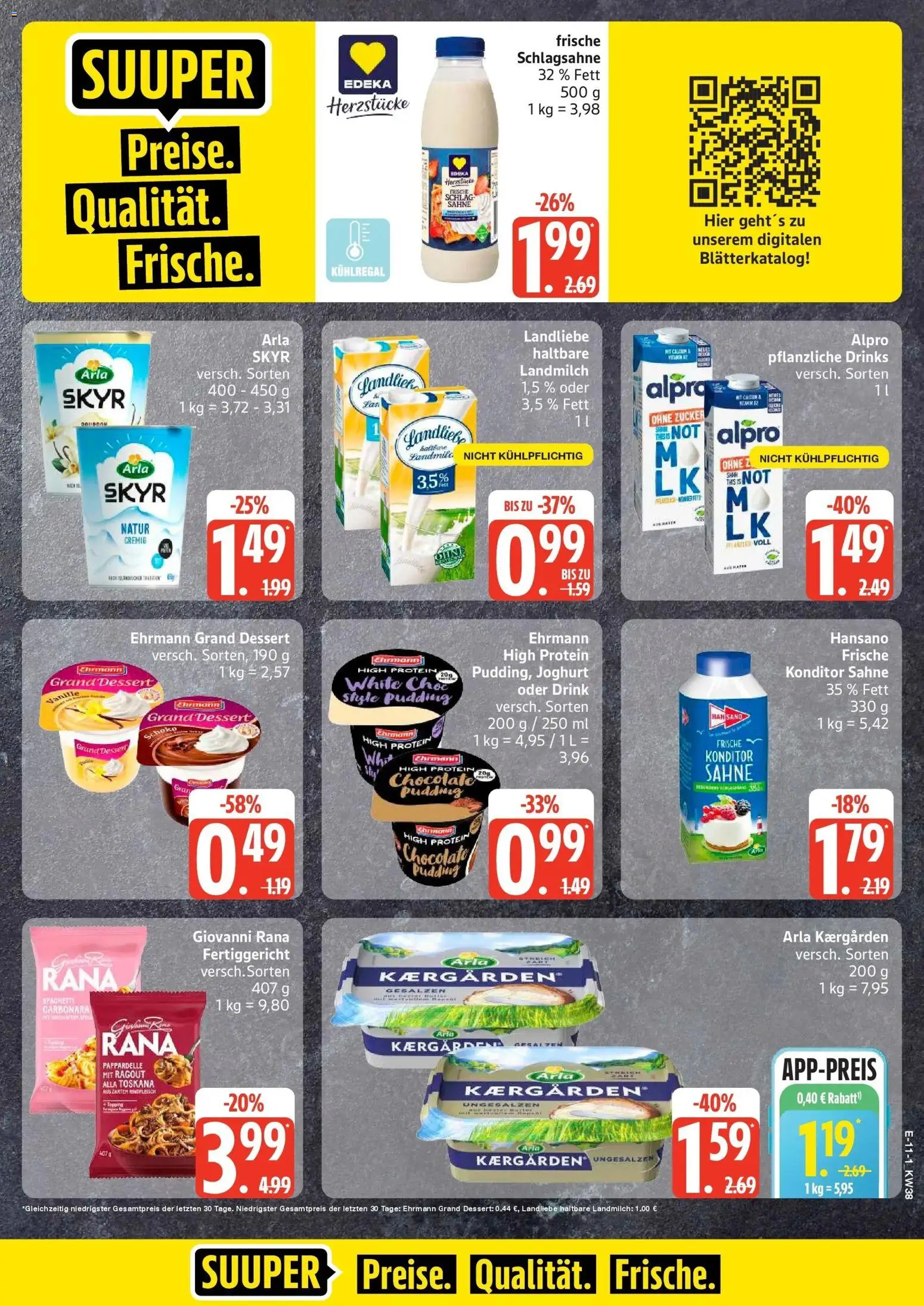 Edeka Prospekt Neuruppin (ab 14.09.2026) » Angebote Online | Seite: 14 | Produkte: Joghurt, Ehrmann grand dessert, Spaghetti, Pudding