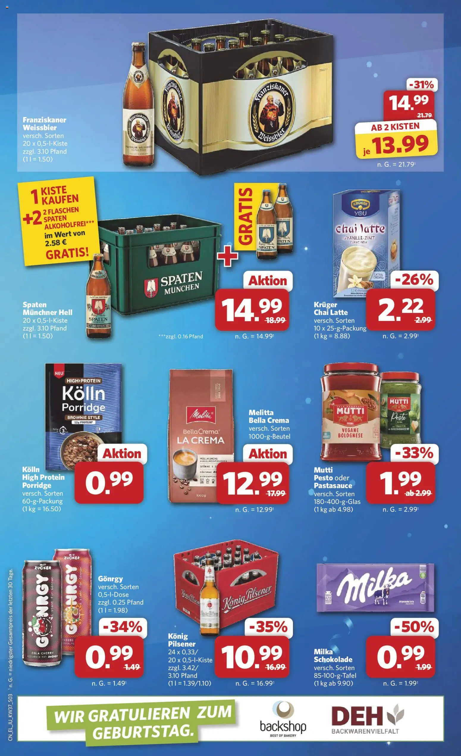 Combi Sonderangebote – gültig ab 07.09.2026 | Seite: 3 | Produkte: Kolln, Konig pilsener, Weißbier, Milka