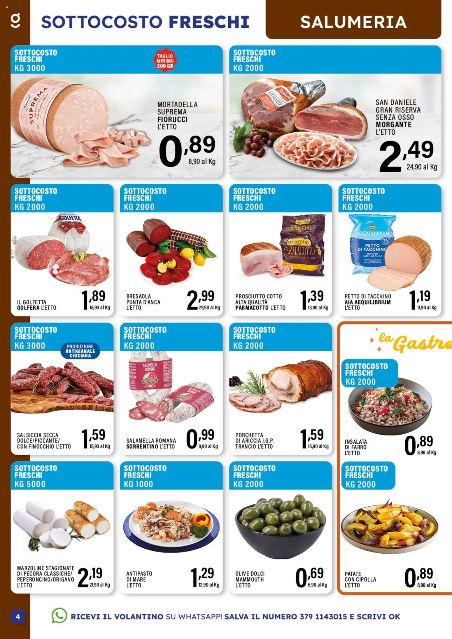Volantino GECOP del 10/08/2026 | Pagina: 4 | Prodotti: Arrosto, Prosciutto Cotto, Taglio, Dolci