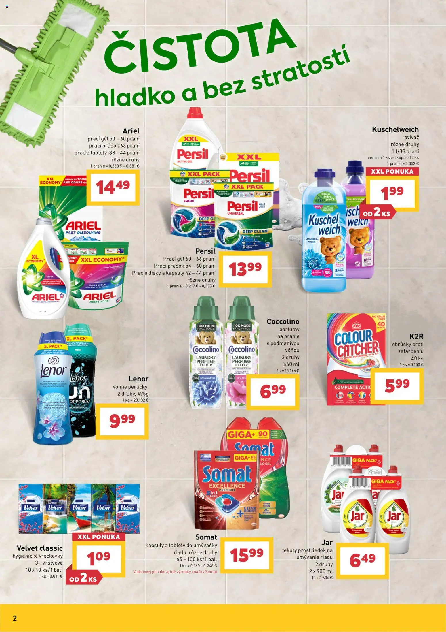 Nové Billa akcie – leták je platný od 27.05.2026 | Strana: 2 | Produkty: Persil, Prací prášok, Aviváž, Lenor