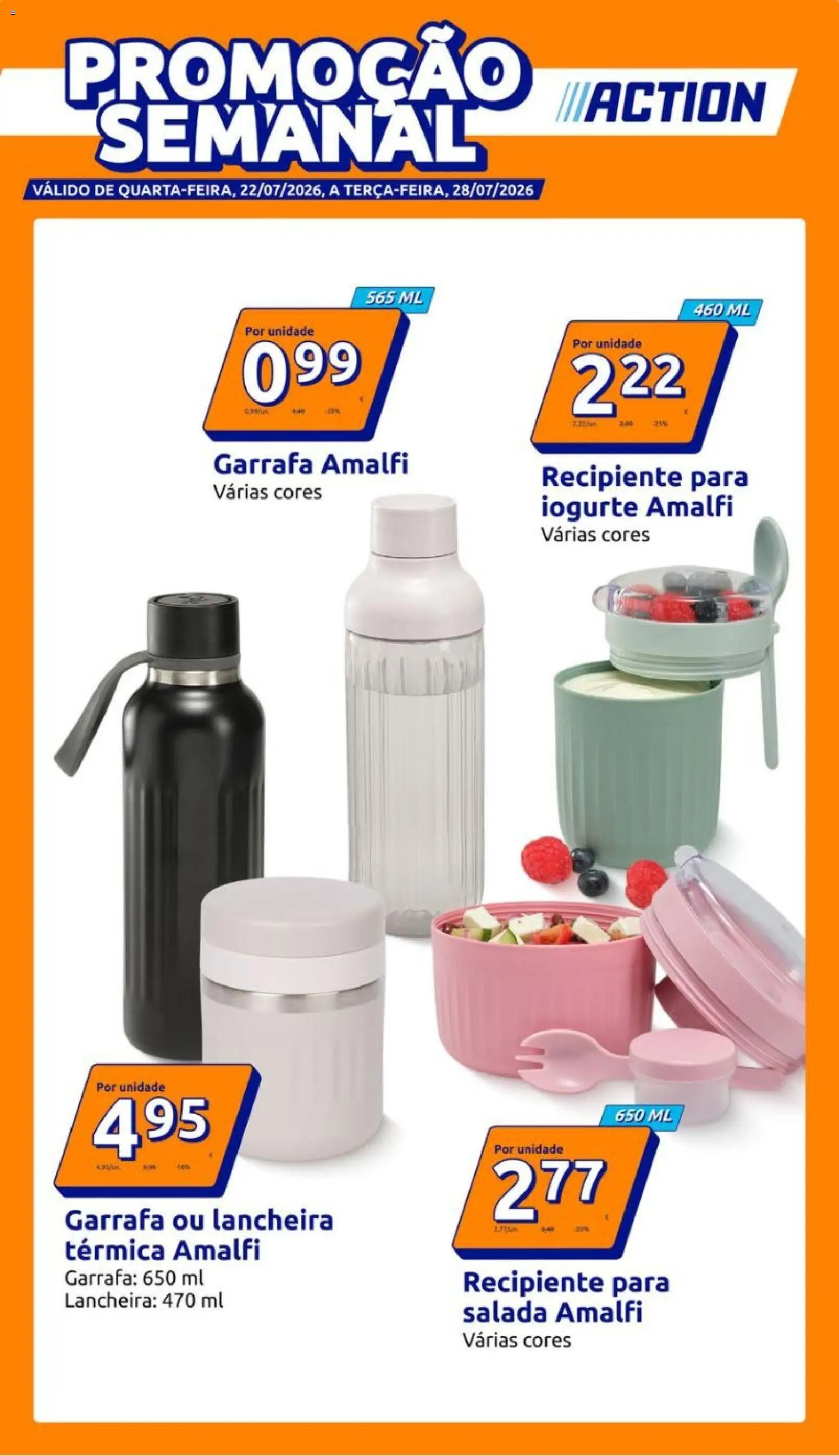 Action folheto │ válido de 22/07/2026 | Página: 1 | Produtos: Iogurte, Salada