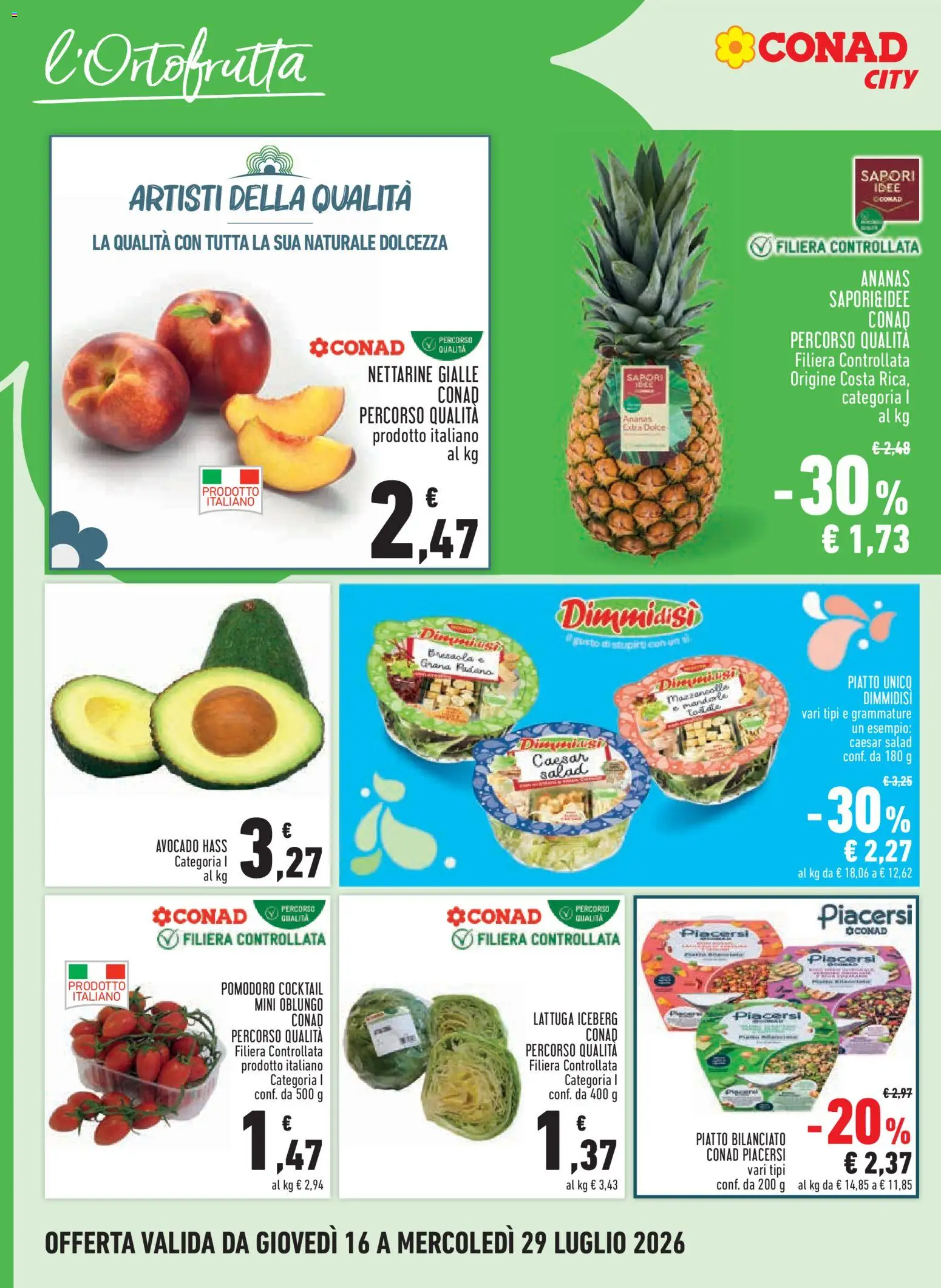 Volantino Conad del 16/07/2026 | Pagina: 8 | Prodotti: Bresaola, Mazzancolle, Pomodoro, Piatto