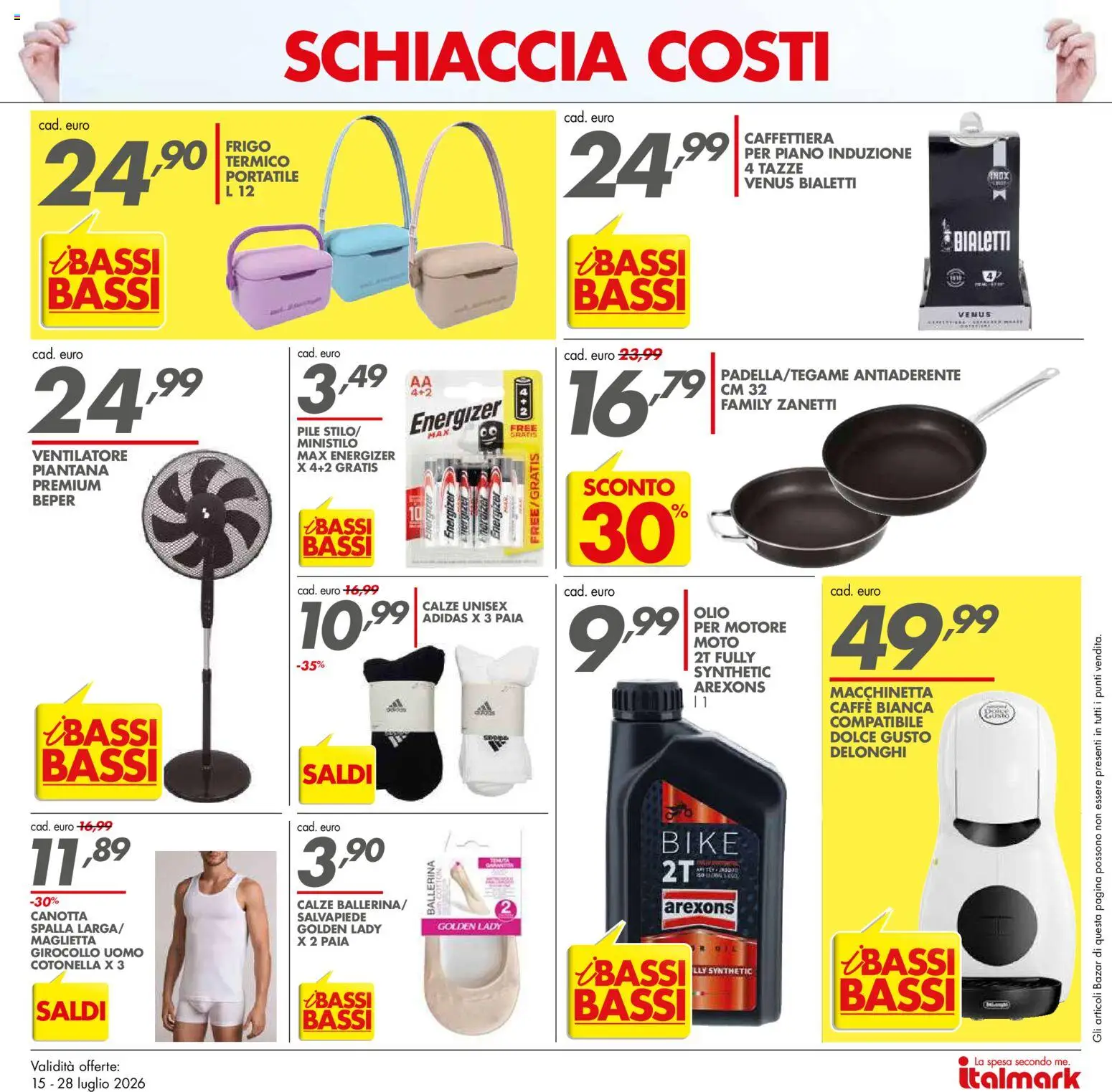 Volantino Italmark del 15/07/2026 | Pagina: 19 | Prodotti: Pile, Caffè, Olio, Maglietta