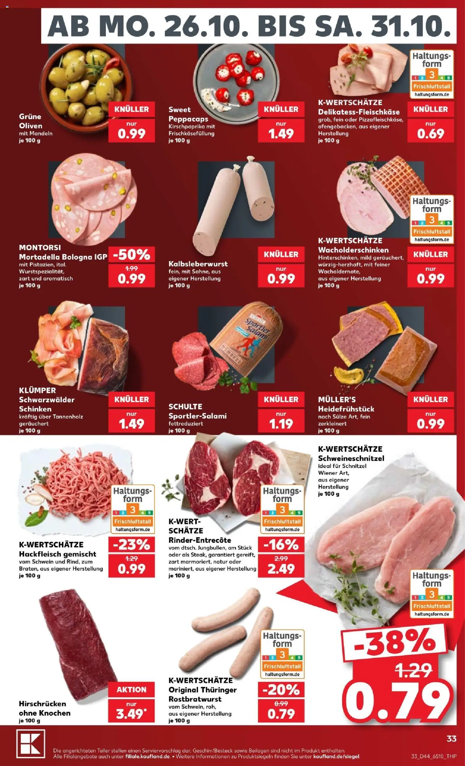 Kaufland Prospekt Köln – gültig ab 25.10.2026 | Seite: 33 | Produkte: Beilagen, Mandeln, Schnitzel, Schinken