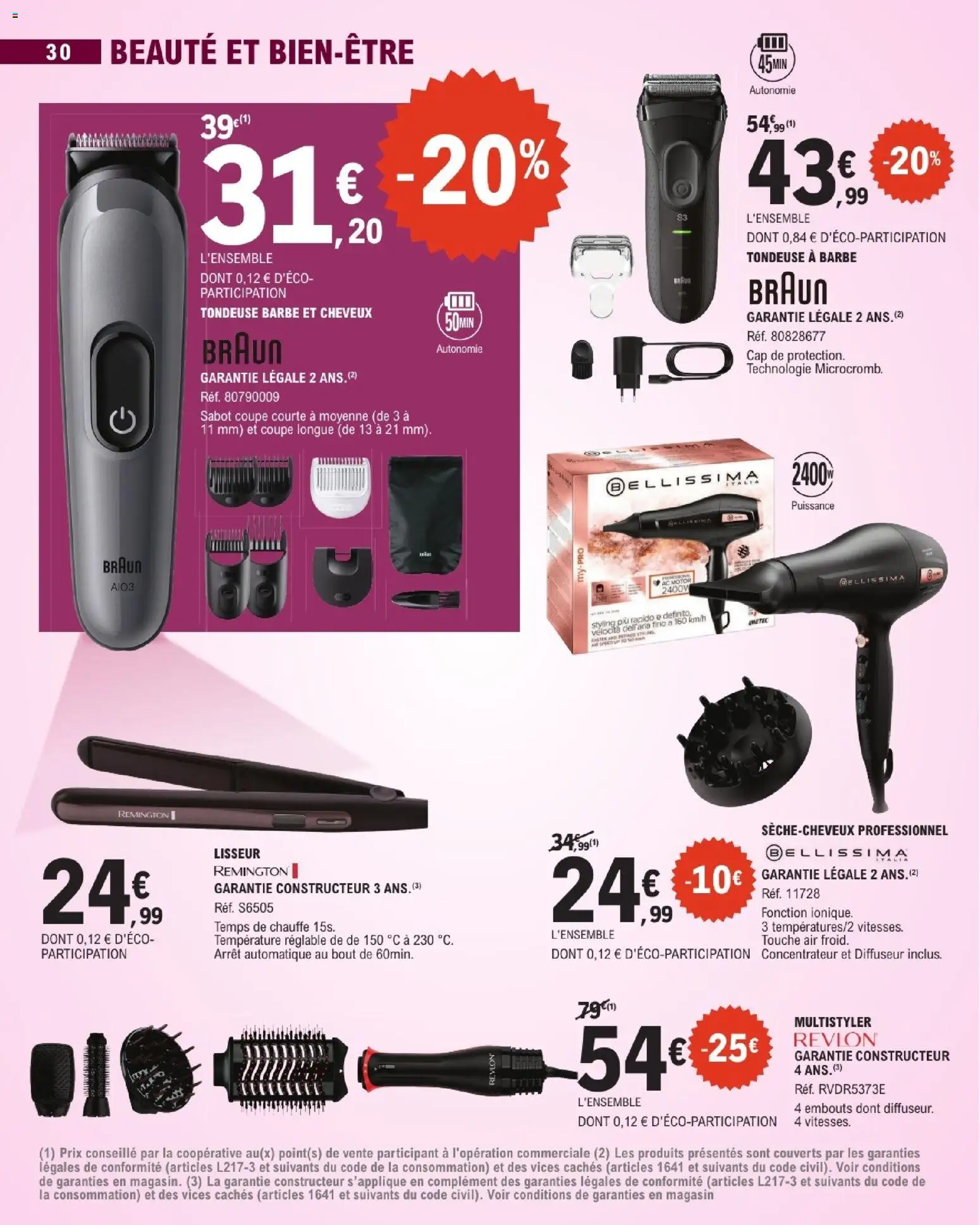 {H1} | Page: 30 | Produits: Couverts, Tondeuse a barbe, Lisseur, Remington