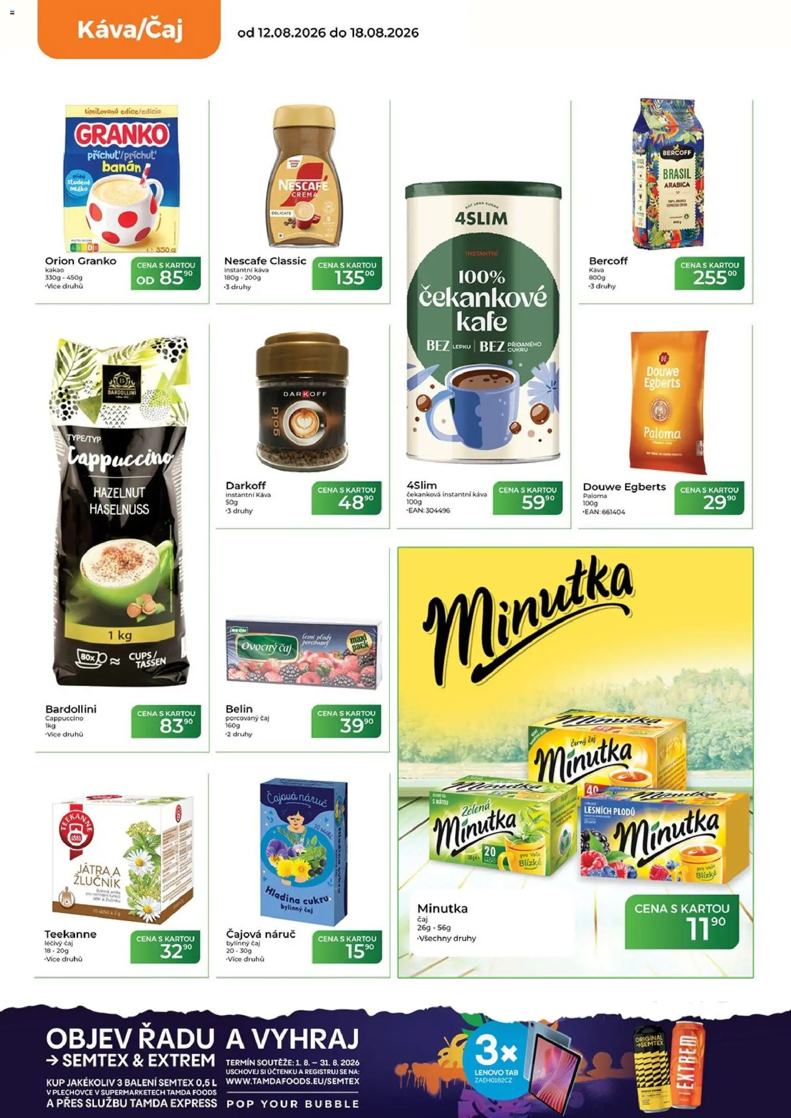 Tamda Foods leták od 12.08.2026 | Strana: 22 | Produkty: Čaj, Teekanne, Semtex, Crema