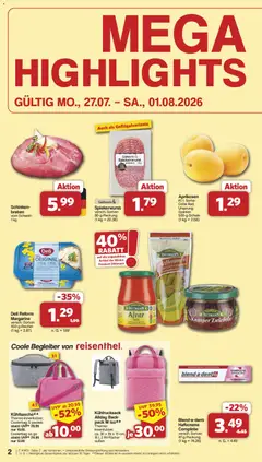 Famila Nordwest Prospekt ab 27.07.2026 gültig | Seite: 2 | Produkte: Margarine, Zwiebeln, Schinken, Deli reform