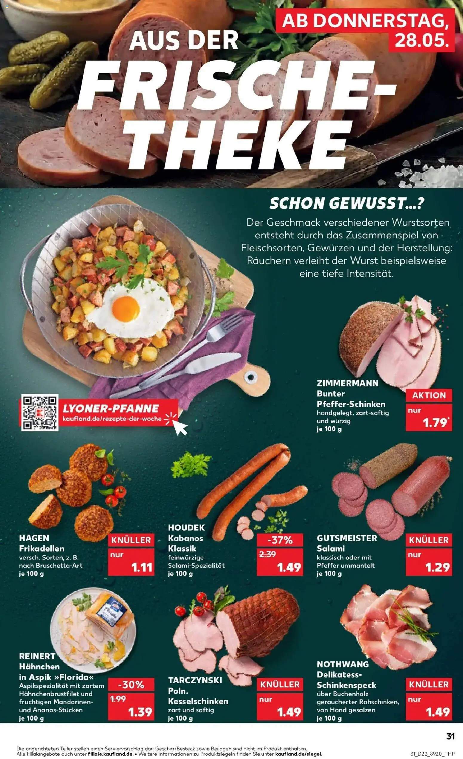 Kaufland Prospekt Potsdam – gültig ab 28.05.2026 | Seite: 31 | Produkte: Hahnchen, Theke, Mandarinen, Salami