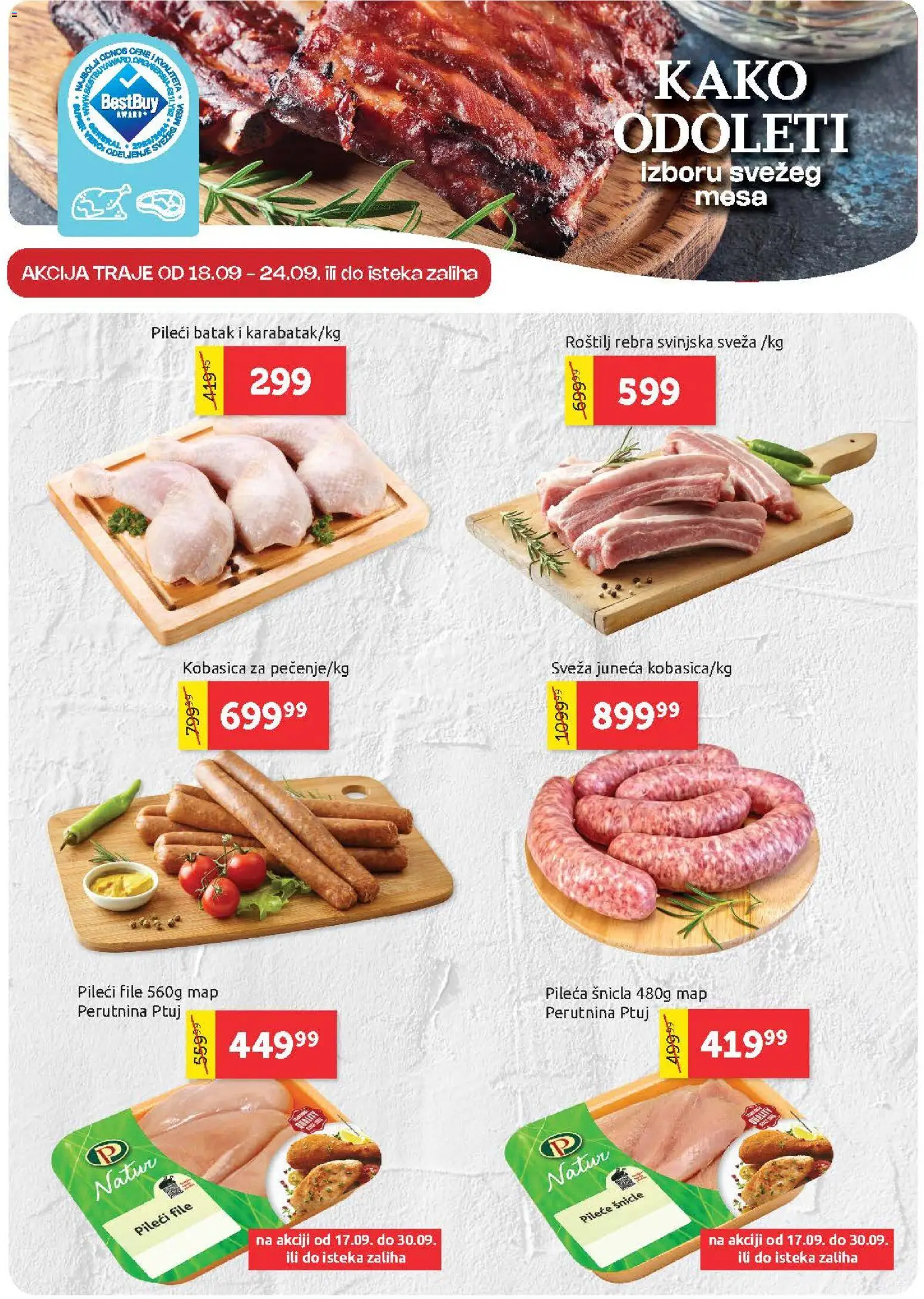 SuperVERO katalog - važi od 17.09.2026 | Strana: 3 | Proizvode: Pileći file, Pileći batak, Kobasica, Roštilj