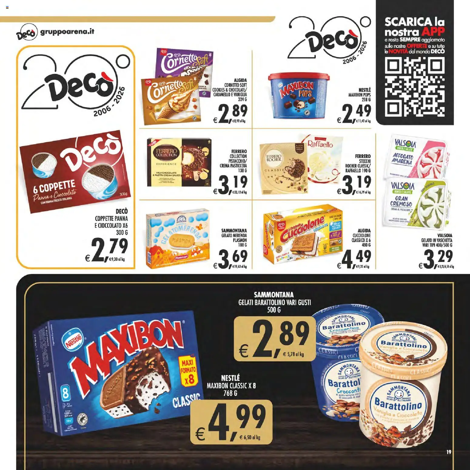 Volantino Decò del 29.05.2026 | Pagina: 19 | Prodotti: Cioccolato, Panna, Gelato, Amarena