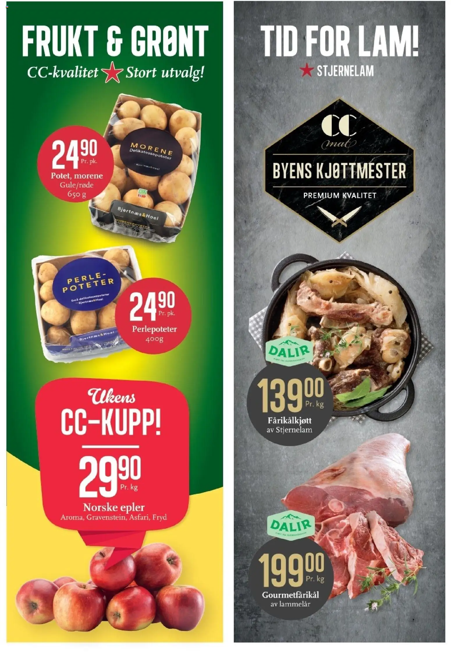 {H1} | Side: 5 | Produkter: Frukt, Epler, Lammelår, Fårikålkjøtt