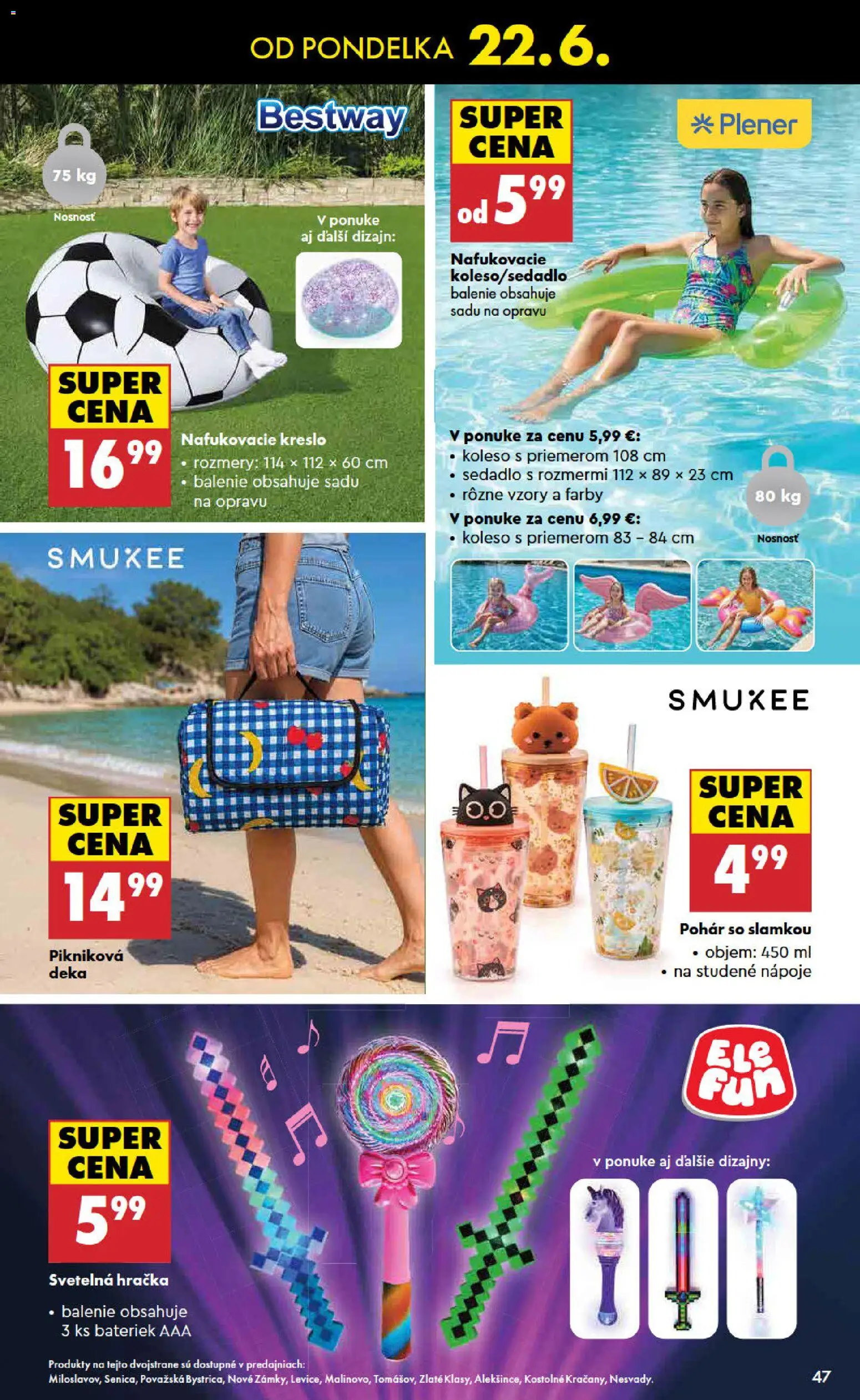 Nové Biedronka akcie – leták je platný od 18.06.2026 | Strana: 47 | Produkty: Nafukovacie kreslo, Kreslo