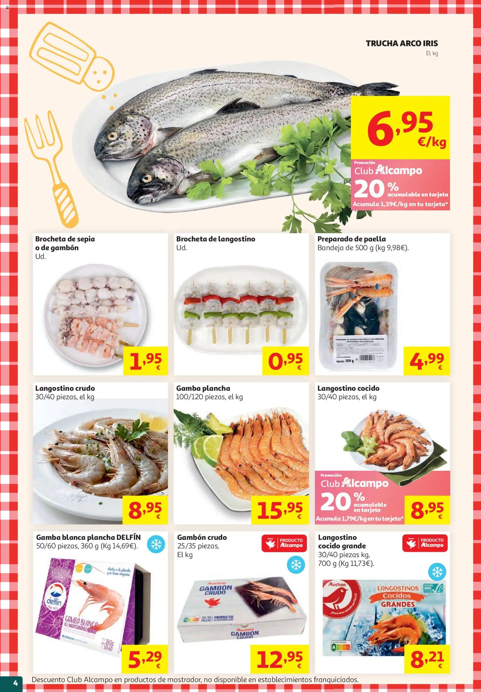 Alcampo HP Nacional │ válido desde el 19.05.2026 | Página: 4 | Productos: Plancha, Bandeja, Langostino, Gamba