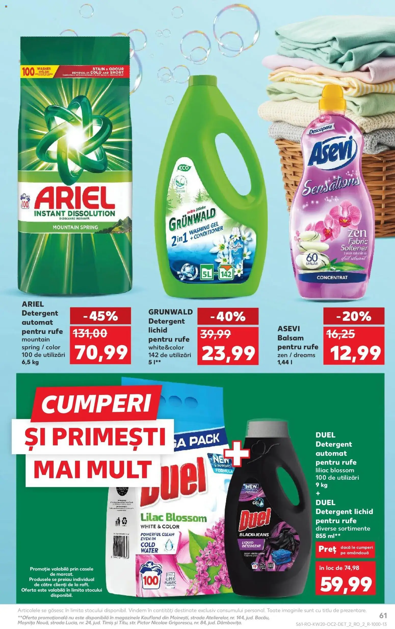 Noul catalog Kaufland – valabil de la 13.05.2026 | Pagină: 61 | Produse: Kedi Ödül Oyuncakları, Balsam, Yorgan, Detergent