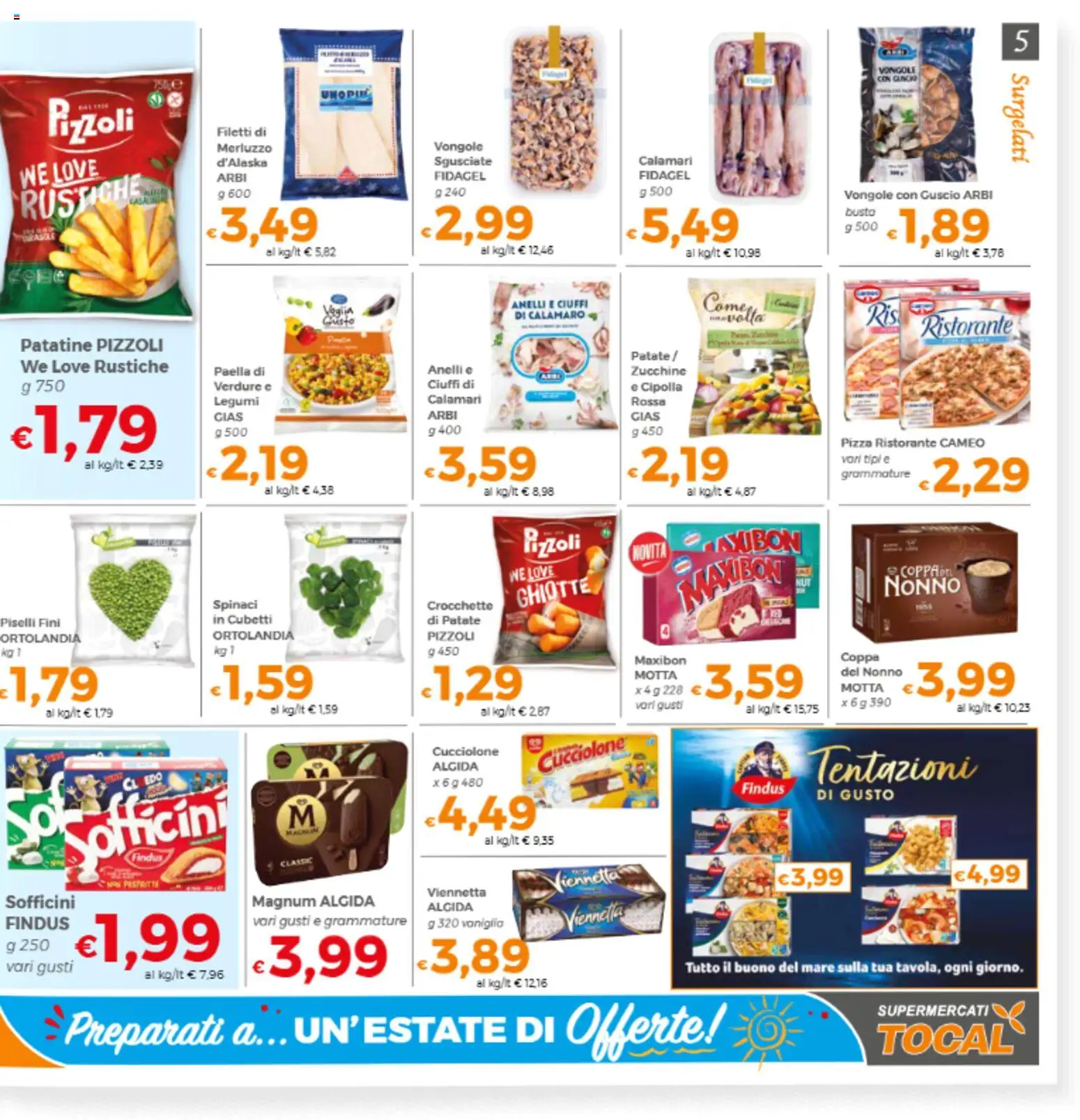 Volantino Tocal del 09.06.2026 | Pagina: 5 | Prodotti: Legumi, Verdure, Calamari, Spinaci