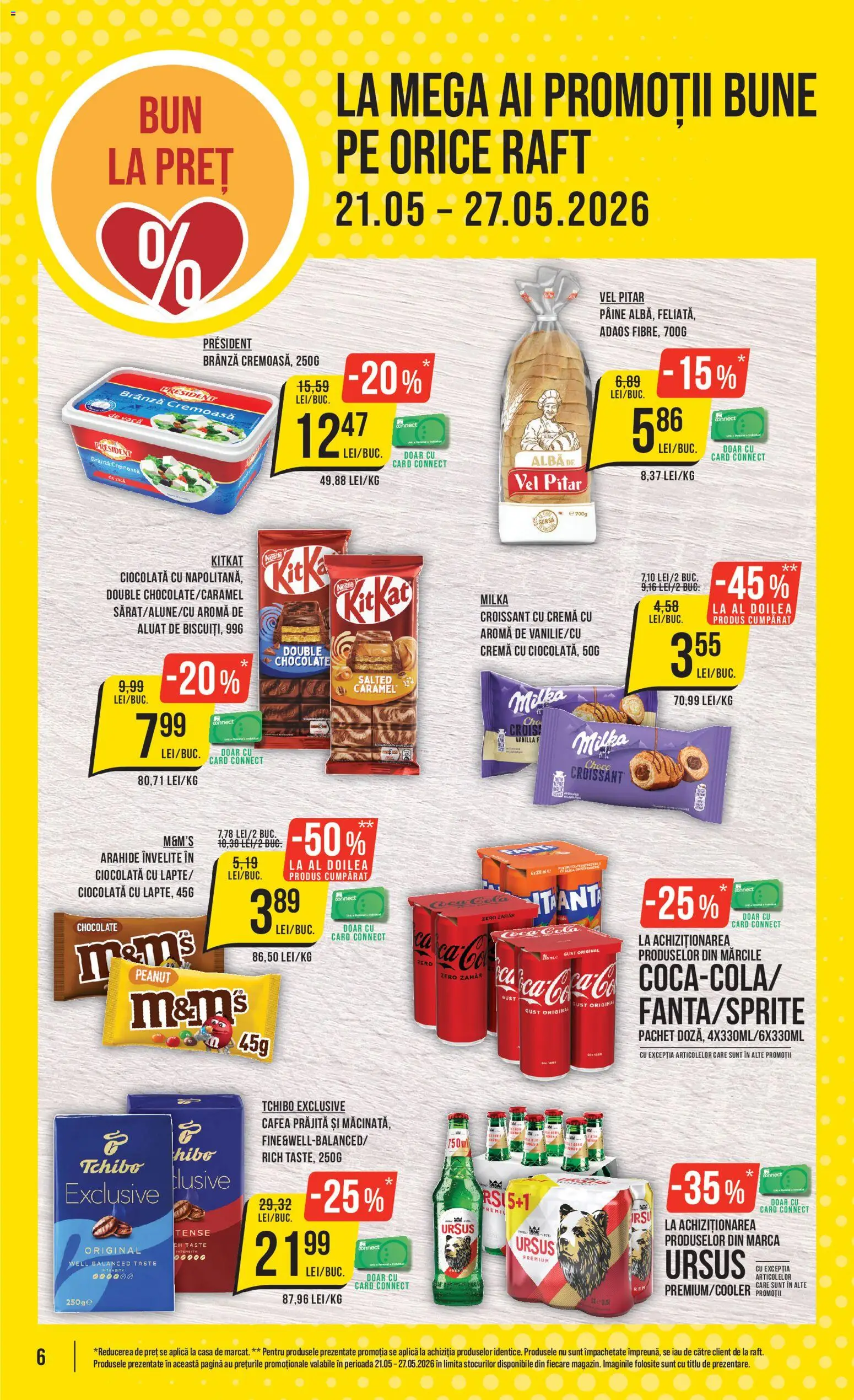 Noul catalog Mega Image – valabil de la 21.05.2026 | Pagină: 6 | Produse: Raft, Brânză, Cremă, Pâine