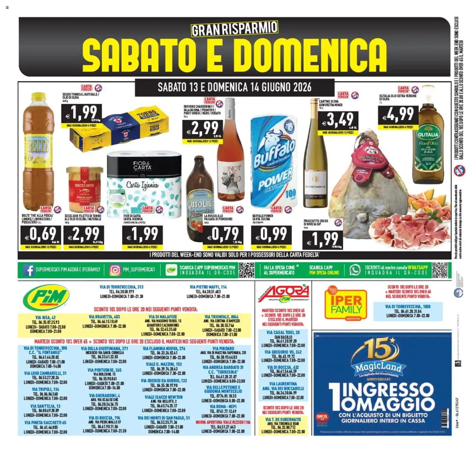 Volantino PIM Supermercati del 10.06.2026 | Pagina: 24 | Prodotti: Carta igienica, Passata di pomodoro, The, Tonno