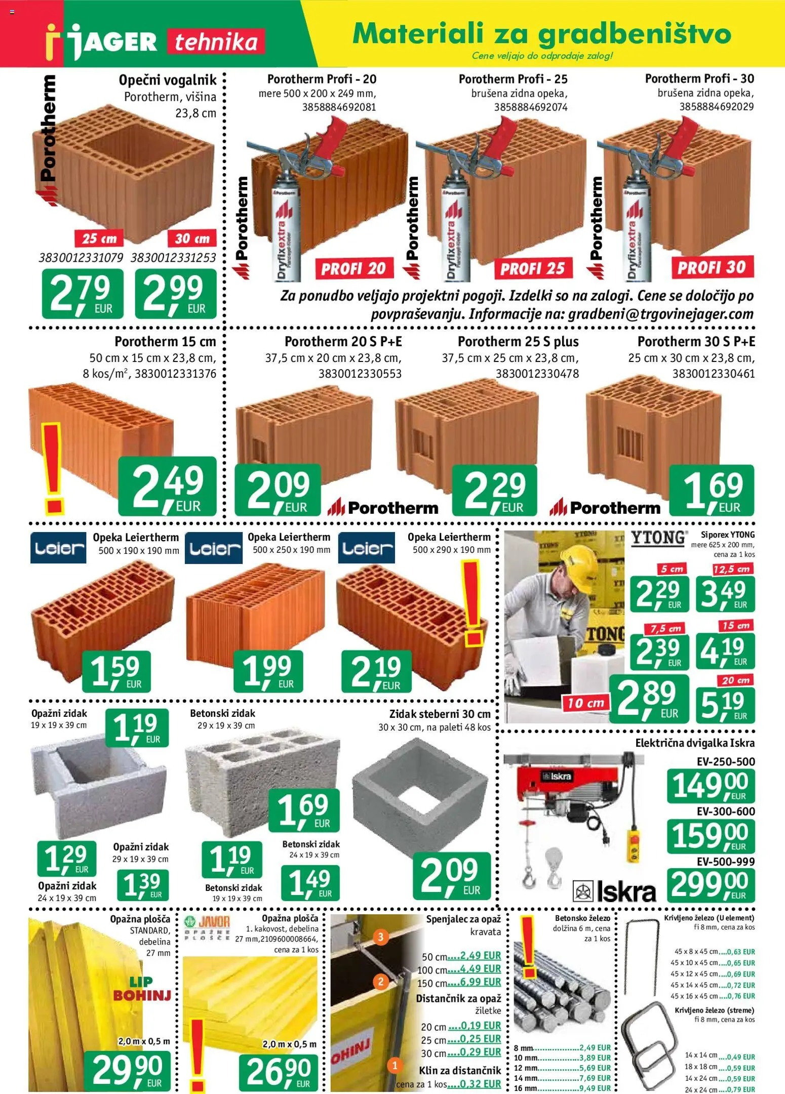 Novi Jager katalog ponudbe – veljaven od 12.08.2026 | Stran: 5 | Izdelki: Kos, Zidak