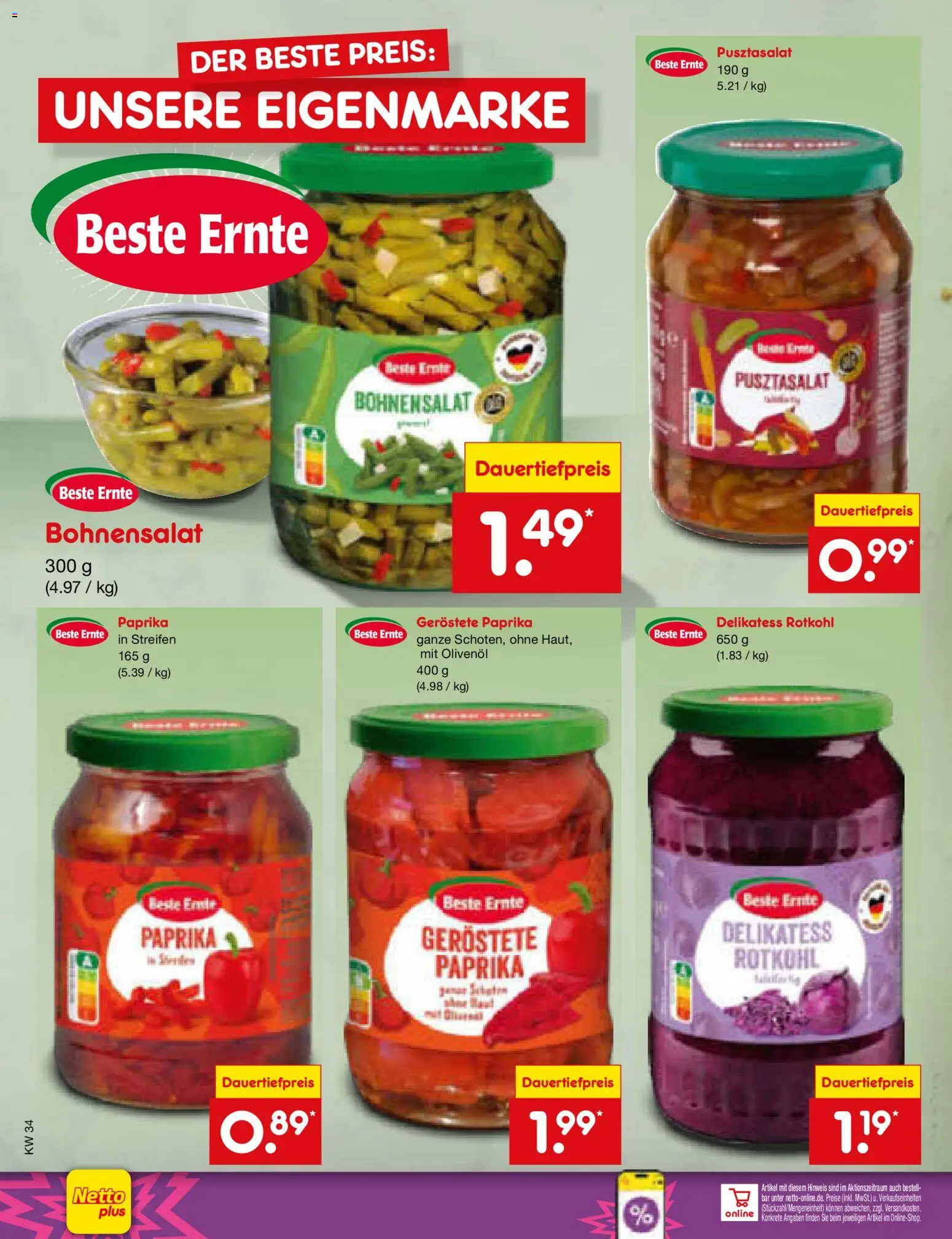 Netto Marken-Discount Prospekt – gültig ab 17.08.2026 | Seite: 54 | Produkte: Rotkohl, Olivenol, Paprika